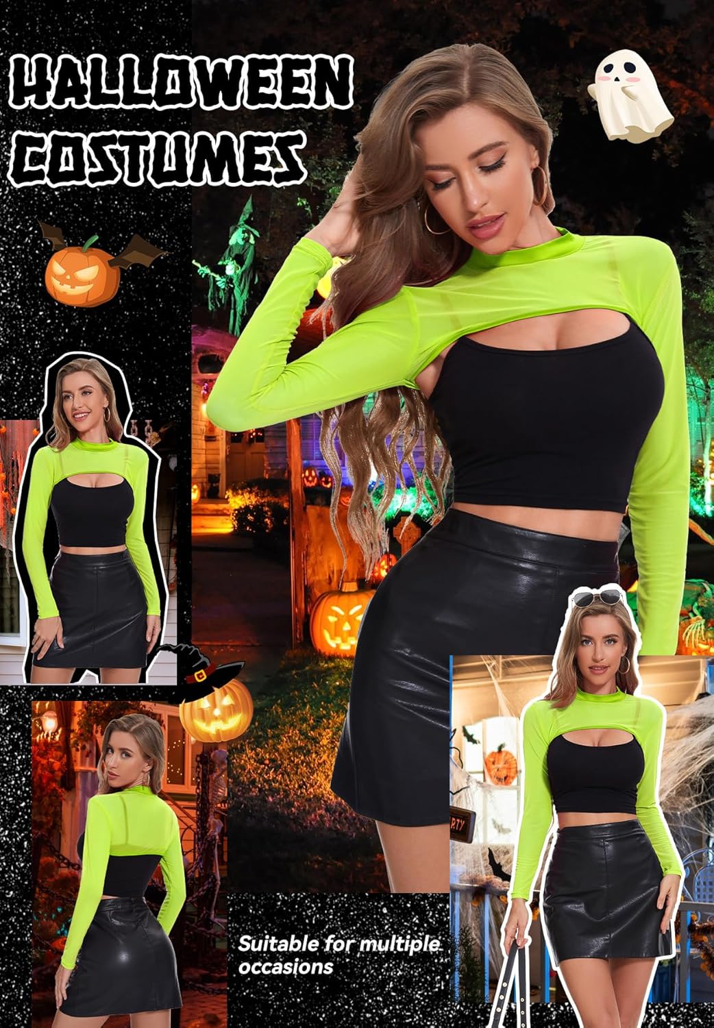 Zando Sheer Bolero Shrug for Women - Mesh Crop Tops Open Front Sexy Rave Outfits Long Sleeve Workout Top Beach Arm Cover Up - Image 8