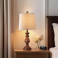 Vista 5 de PARTPHONER Juego de 2 lámparas de mesa tradicionales, lámparas de mesa rústicas de granja para sala de estar y dormitorio, lámparas de mesa de 22