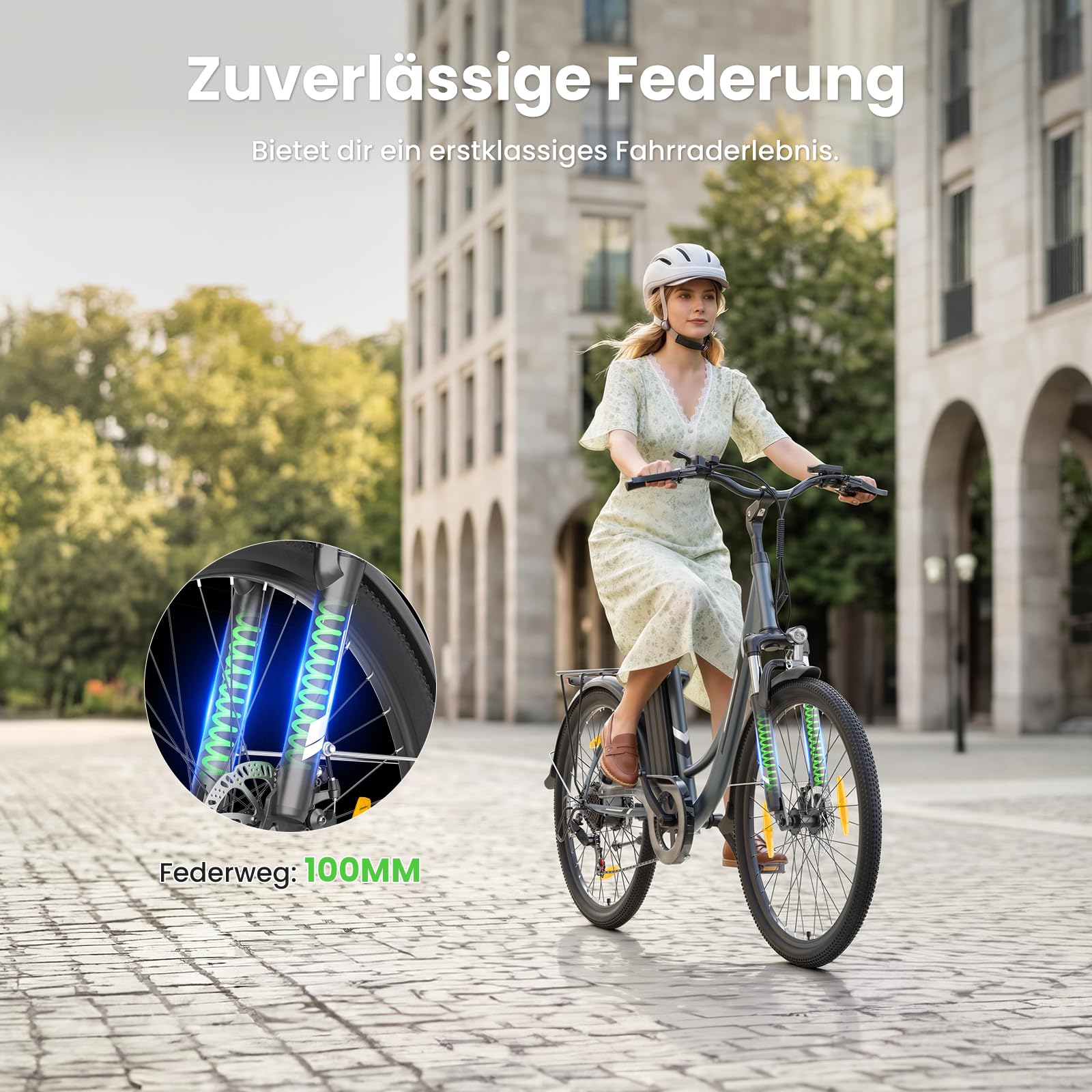 Touroll B1 26 Zoll City E-Bike mit 250W Motor und 36V 15.6Ah Akku Pedelec Cityräder Elektrofahrrad, Max Geschwindigkeit 25km/h Max Reichweite 90km, Erwachsene Herren Damen Ebike