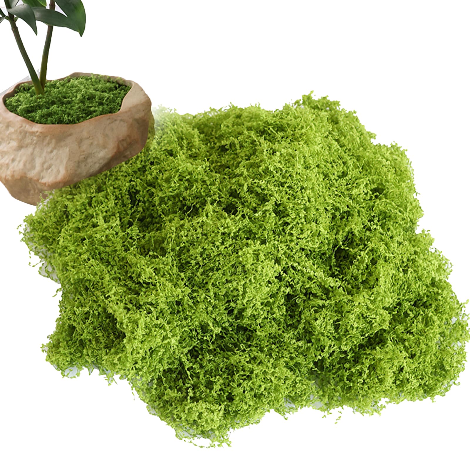 Vestoryyer Light/Green Fake Moss,Artificial Moss For Indoor Plant Pots,Fauxmoss,Christmas And Easter Decorations, Landscaping, Floristry And More(50G Green)