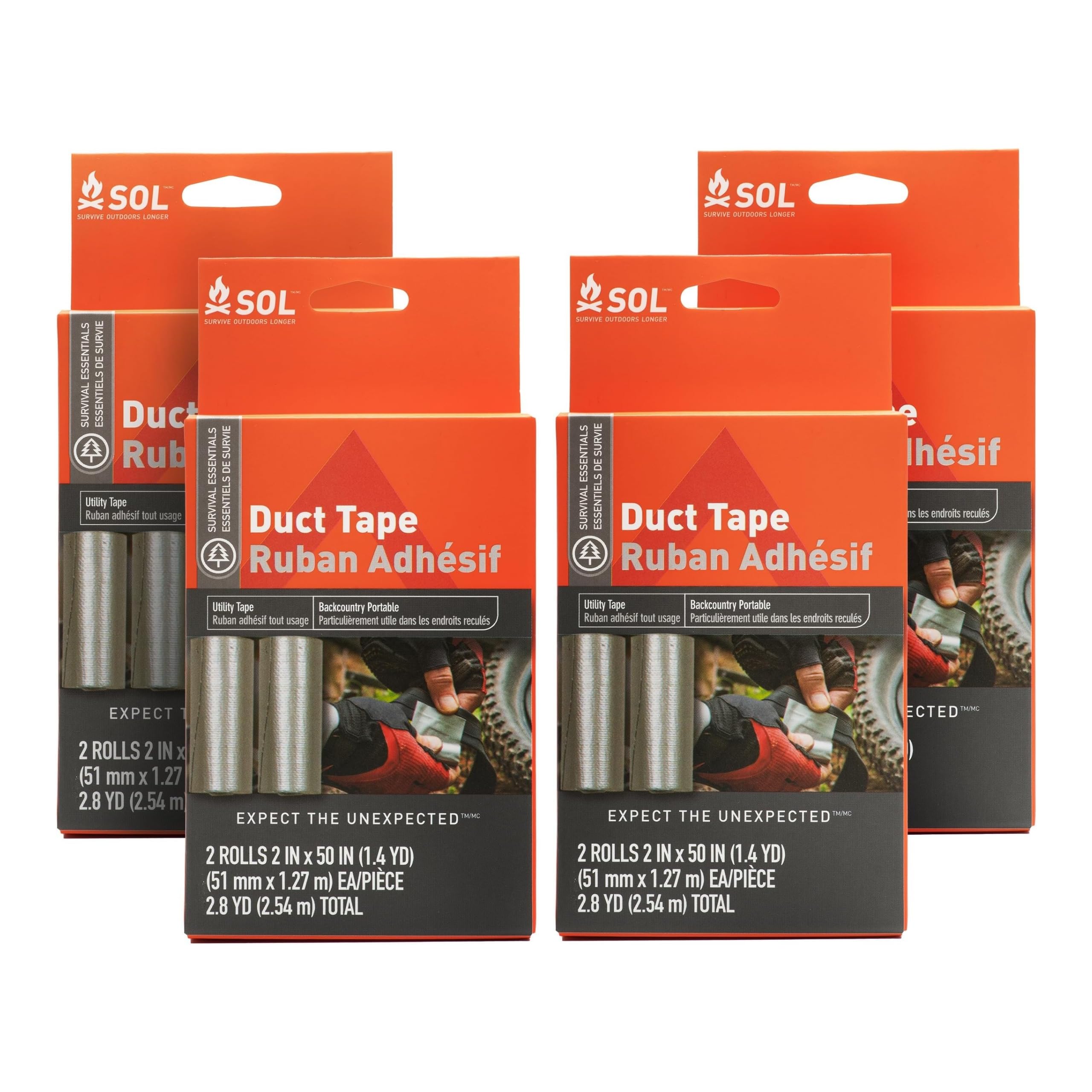 S.O.L. Survive Outdoors Longer 2 x 50 in. Duct Tape, 2 ct (Pack of 4)