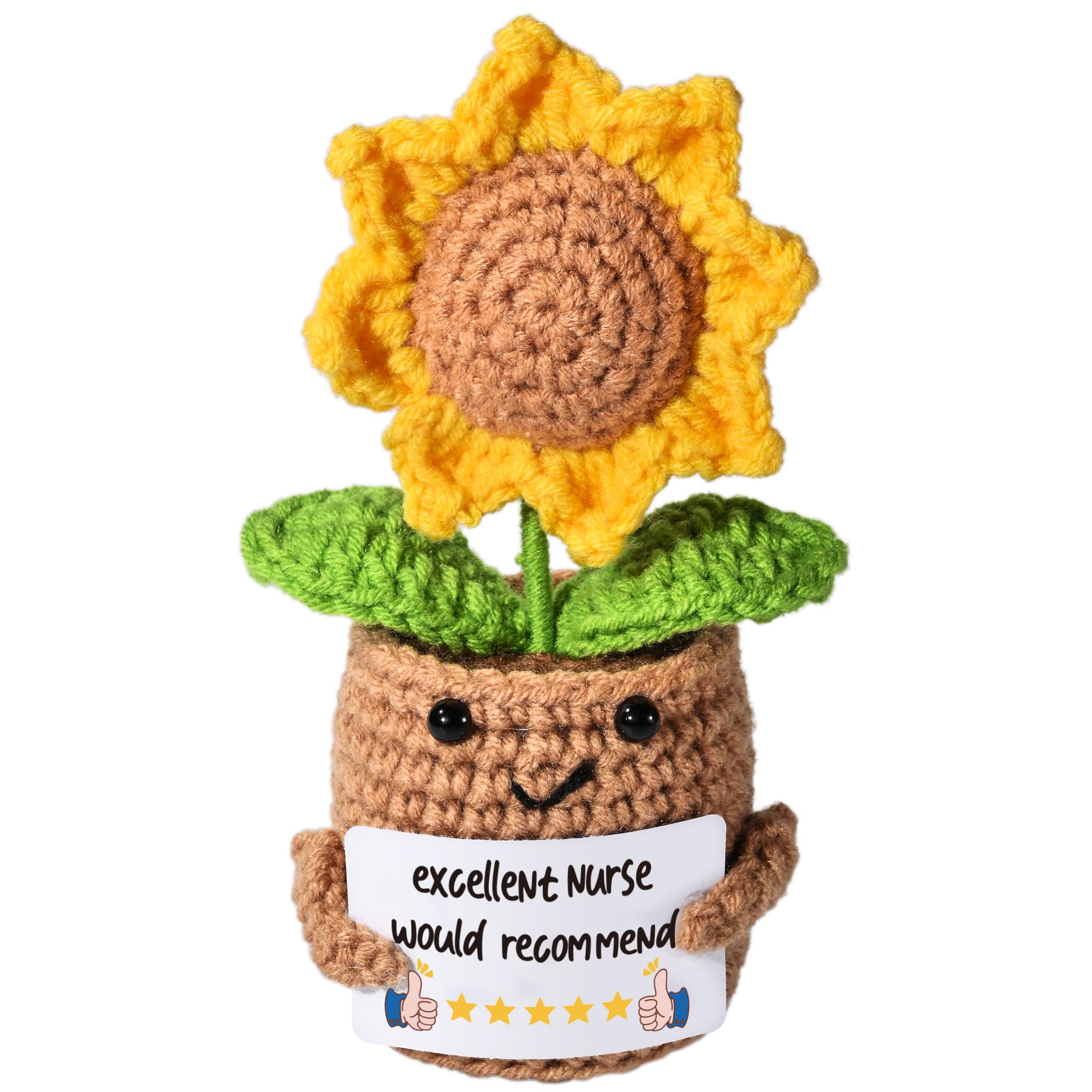 AIVCQZE Nurse Gifts for Women,Nurse Week Appreciation Gift,Handmade Crochet Sunflower Gift for Nurse,Excellent Nursing Gifts, Nurses Practitioner Present