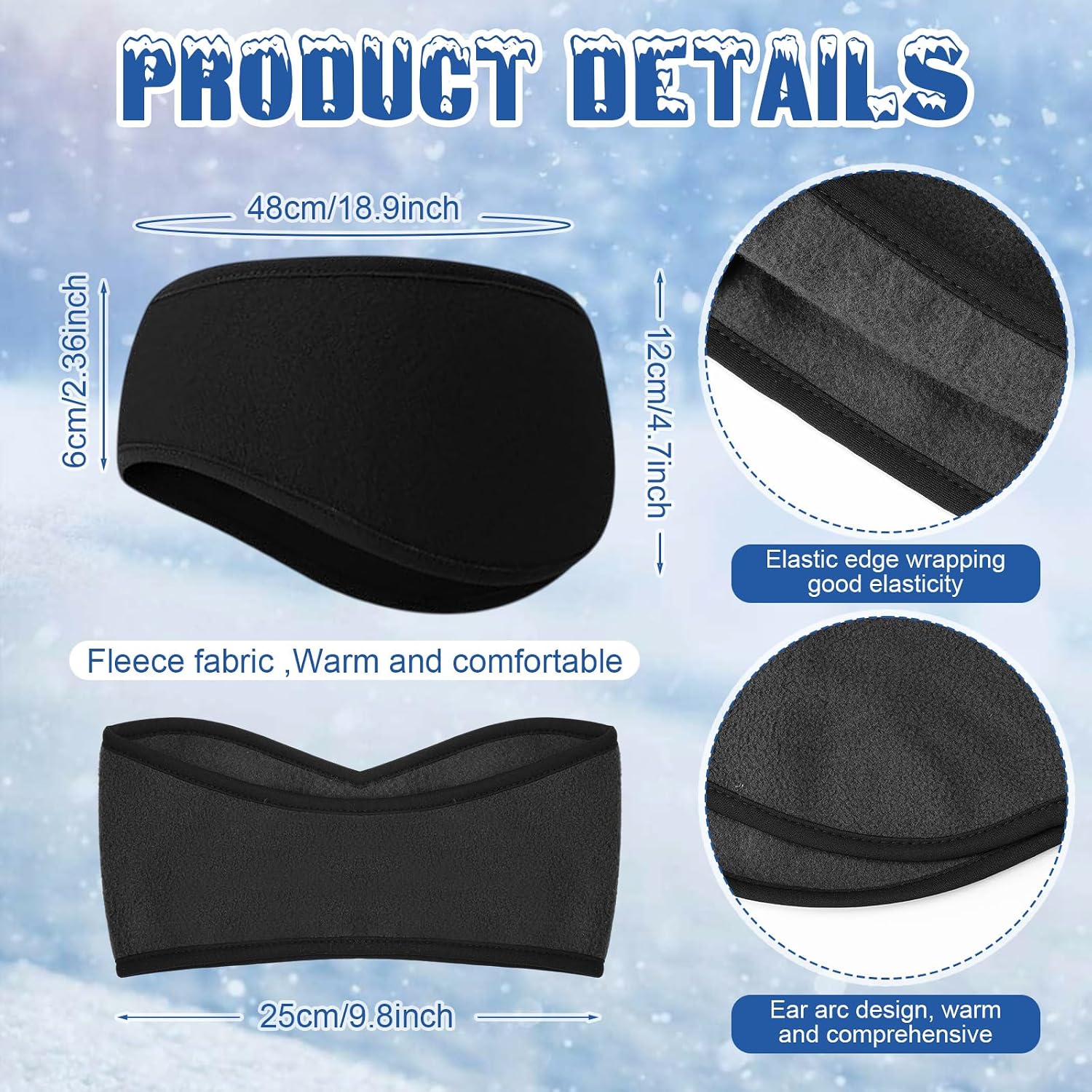 Chicingyou 16 Pieces Winter Ear Warmer Headband with Touch Screen Gloves Set for Women Men Fleece Ear Muffs Knit Gloves for Sport Running Cycling Driving Hiking Ski image 3