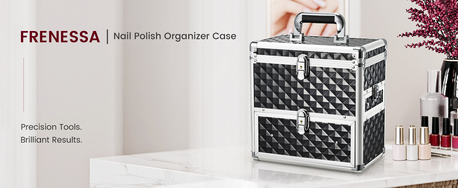 Amazon.com : Frenessa Nail Polish Makeup Train Case with Drawer