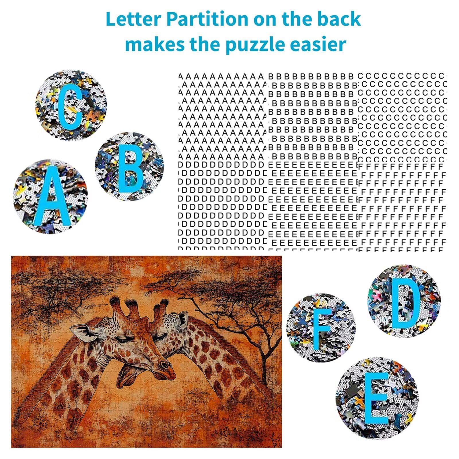 Puzzle 3000 elementów żyrafa puzzle dla dorosłych zwierzę 122 x 81 cm unikalne rzemiosło klasyczne 3D drewniana układanka do rodzinnych gier aktywnych, układanka zrób to sam do dekoracji ścian domu
