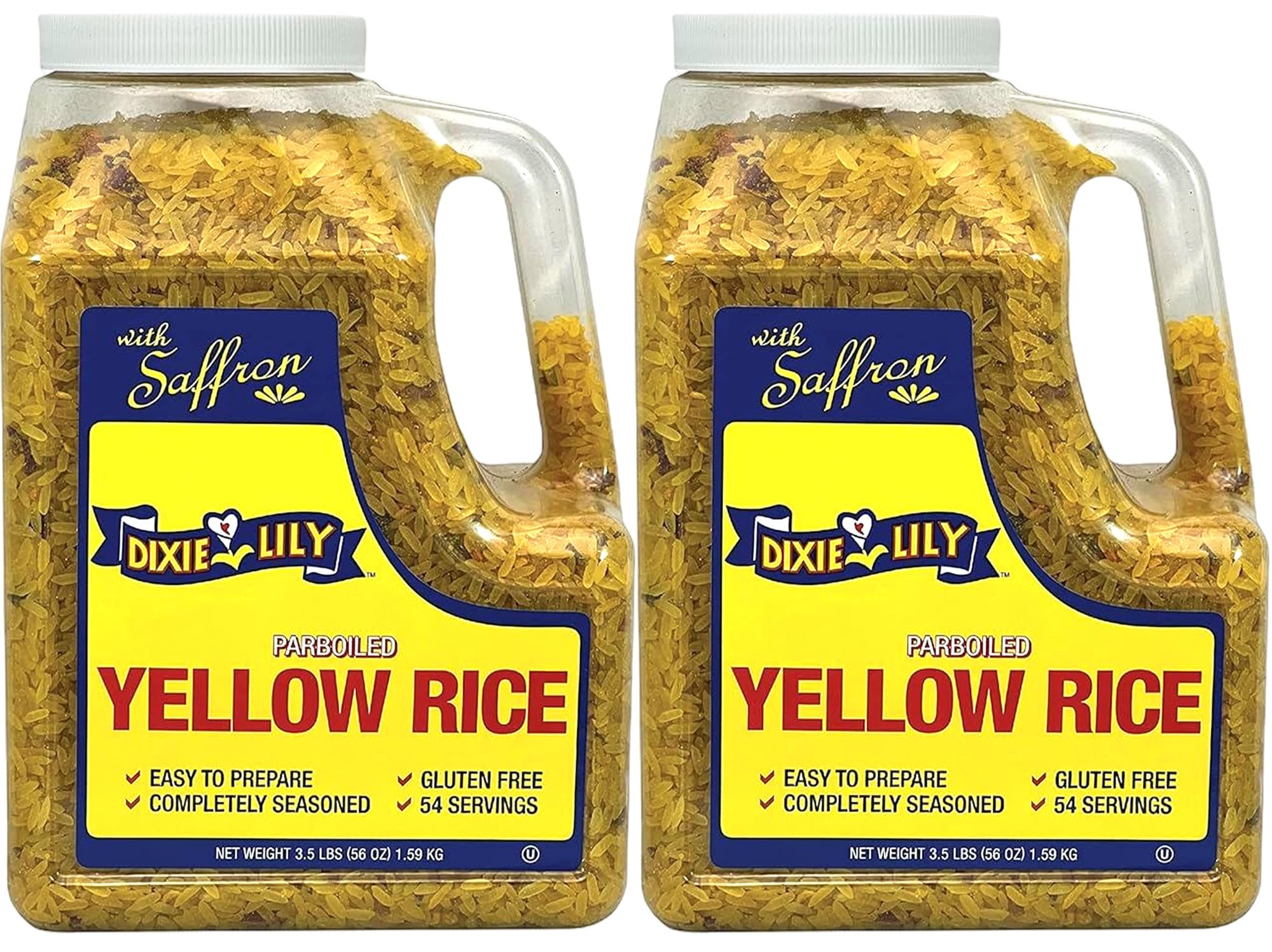 Dixie Lily Yellow Rice Dinner/Jug - Long Grain Parboiled Rice with Dehydrated Vegetables with Vitamins, Easy-to-Prepare, 2 Pack