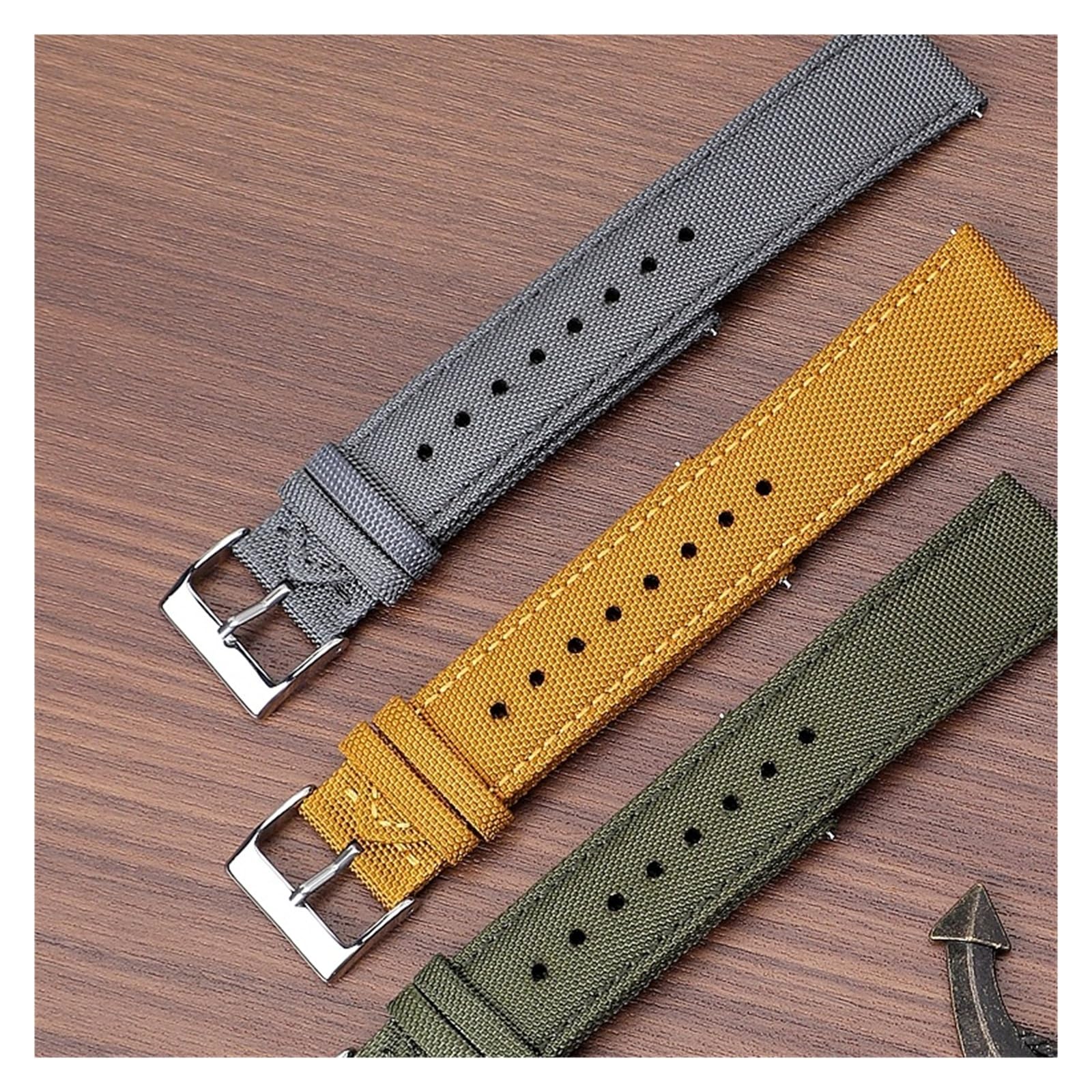 Run Ken Correa De Reloj Tela Impermeable Nailon Dos Caras, Liberación Rápida, Deportiva, For Hombre, 18 Mm, 19, 20, 21, 22 Y 24