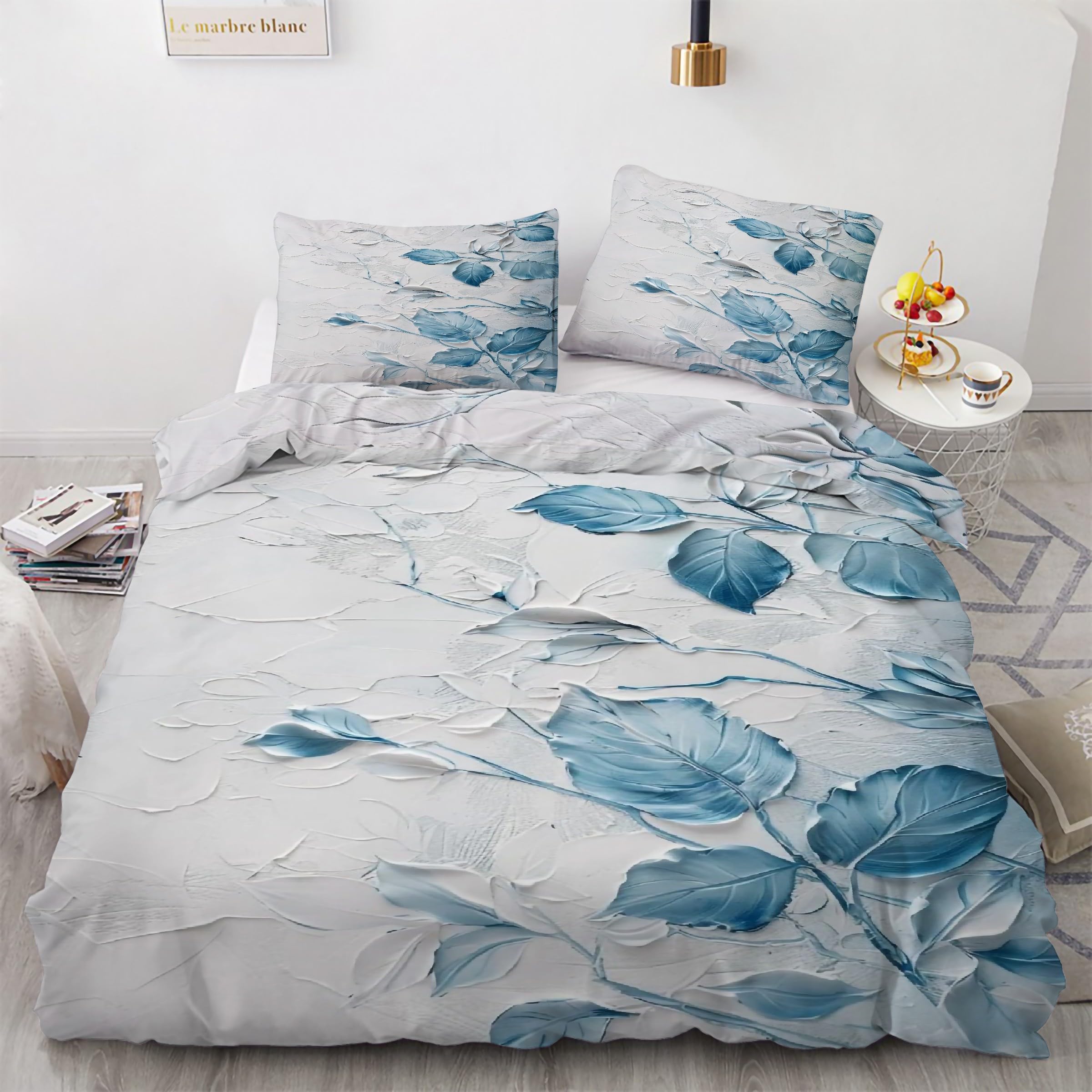 Parure de lit 240x260 peinture 3 pièces avec housse de couette en microfibre et taies KG2424