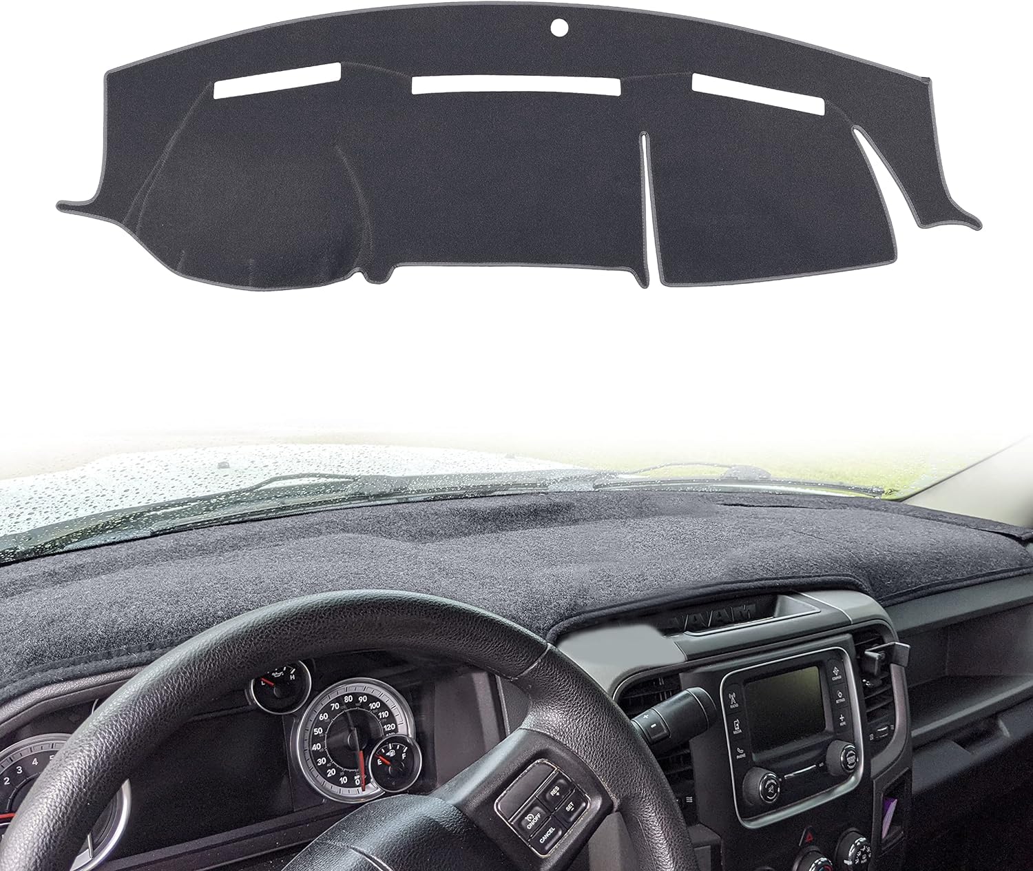 BLIBLIUNIT Dash Cover Mat Custom Fit for Dodge Ram 1500 2009-2018, 2500 3500 2010-2018, 4500 5500 2011-2018 Dashboard Cover Pad (11-18 Dark Gray)