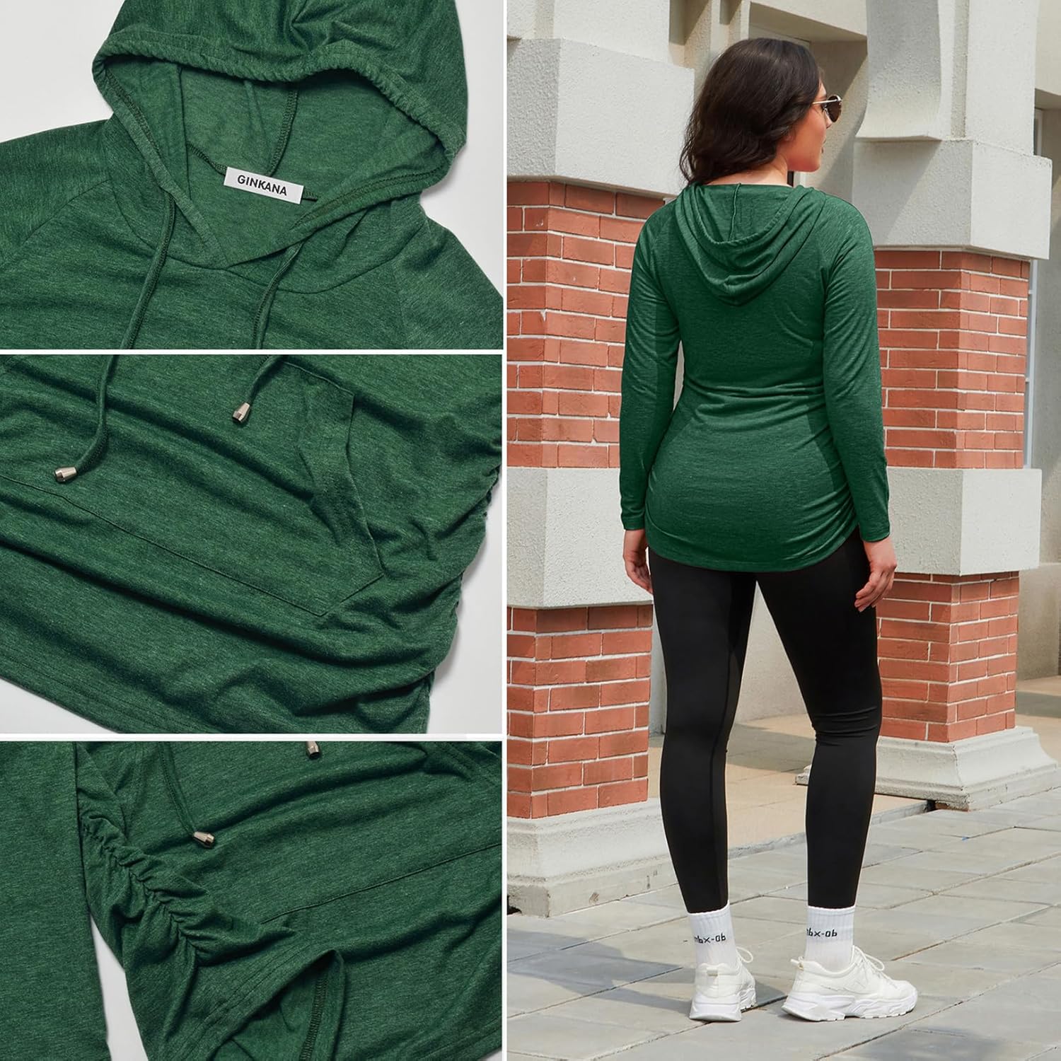 GINKANA Maternity Hoodie Long Sleeves Shirts Casual Maternity Top Pregnancy Sweatshirt Casual Clothes - Image 6