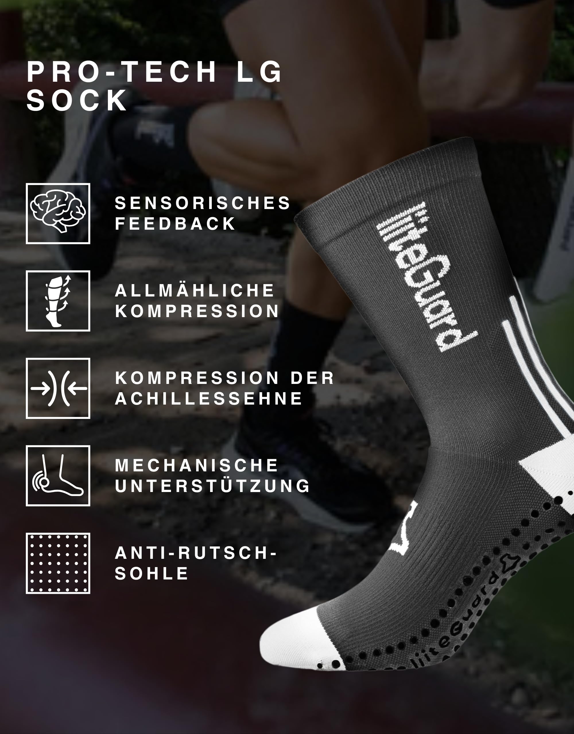 liiteGuard PRO-TECH LG Running Calcetines de Compresión para Hombre y Mujer | Medias de Compresión Deportes Correr Fútbol | Antiburbujas Invierno Running Calcetines de Compresión Calcetines Mujer