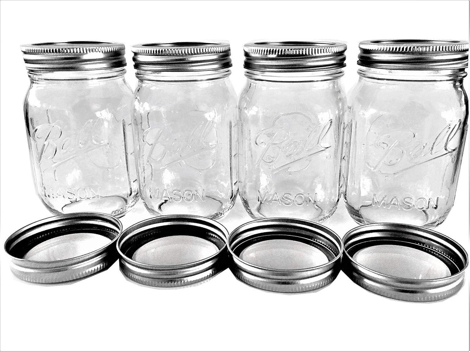 Ball Mason Jars16 oz. Clear Glass HeritageSet of 4 Jars