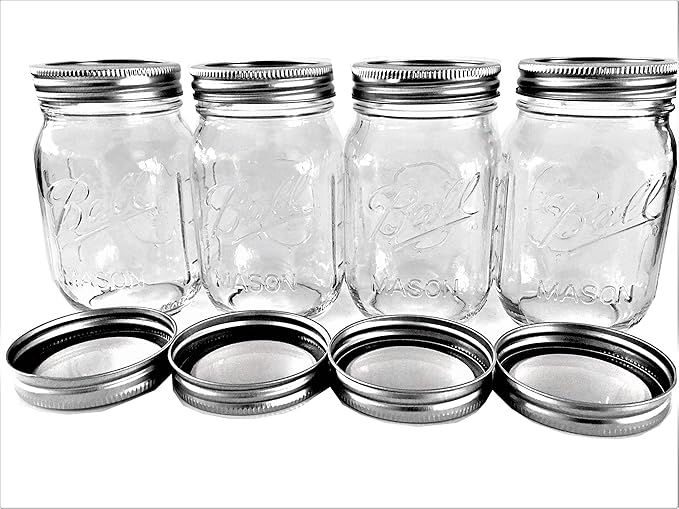 Ball Mason Jars16 oz. Clear Glass HeritageSet of 4 Jars