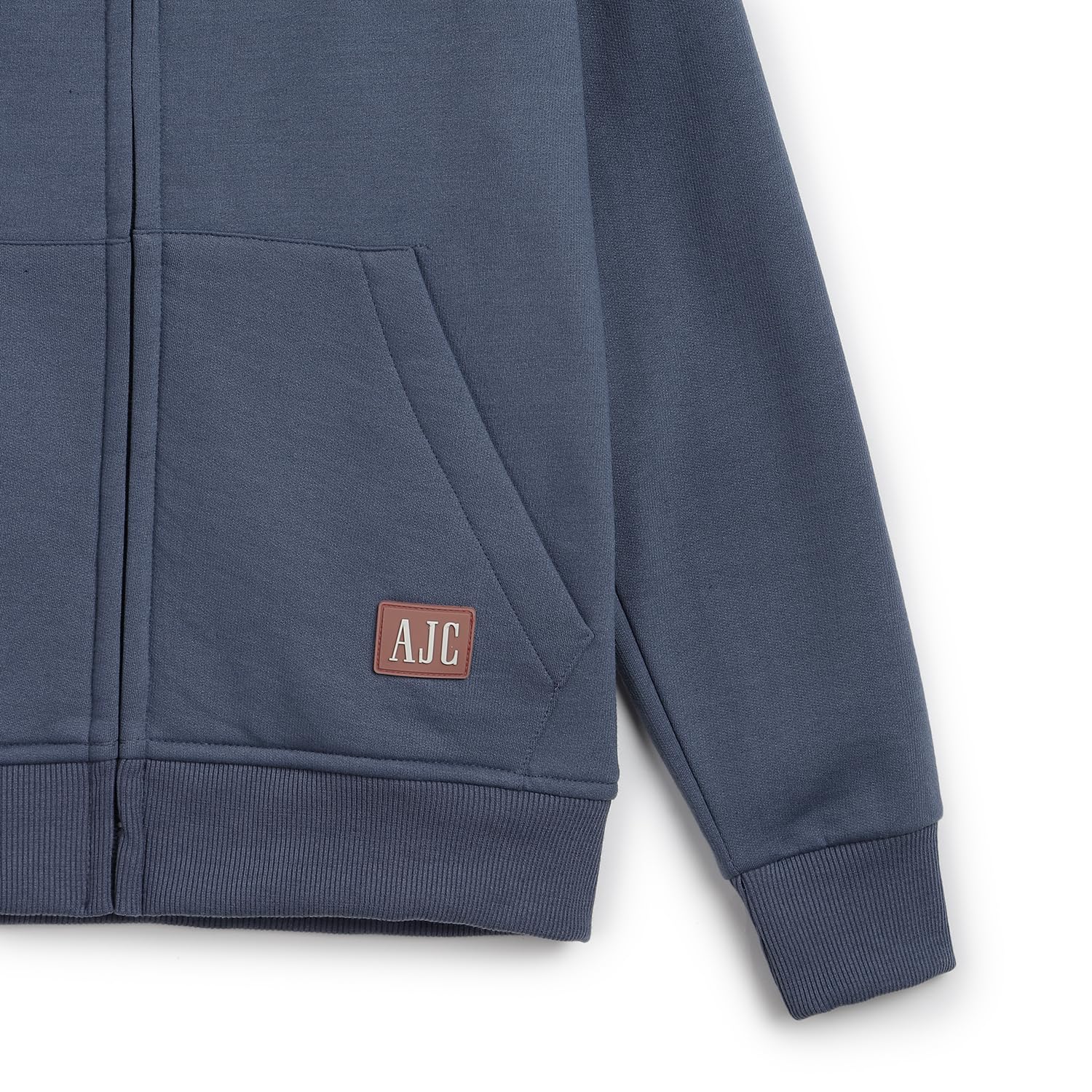 Alan Jones Clothing Boys Hooded Sweatshirt | Full Zip Closure | Full Sleeves | Kangaroo Pocket | Regular Fit | Winter Jacket for Boys | Age 5-16 Years (Blue_11-12 Years) 3