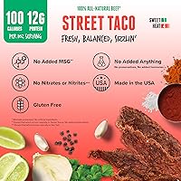 Vista 6 de Baja Vida Street Taco Beef Jerky - Paquetes de bocadillos de carne seca dulce y picante, cecina saludable, sin gluten, carne de res totalmente