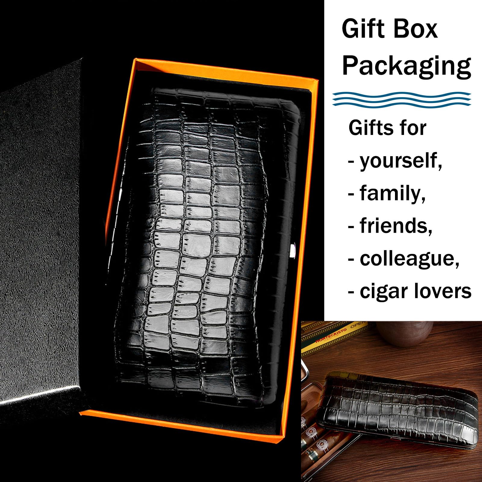 Portasigari in Pelle Portatile da Viaggio Porta Sigaro per 3/4/5 Sigari per Uomo, Compleanno, Anniversario, Regalo, per I Viaggi E L'uso QuotidianoWhite,for 5 Cigars