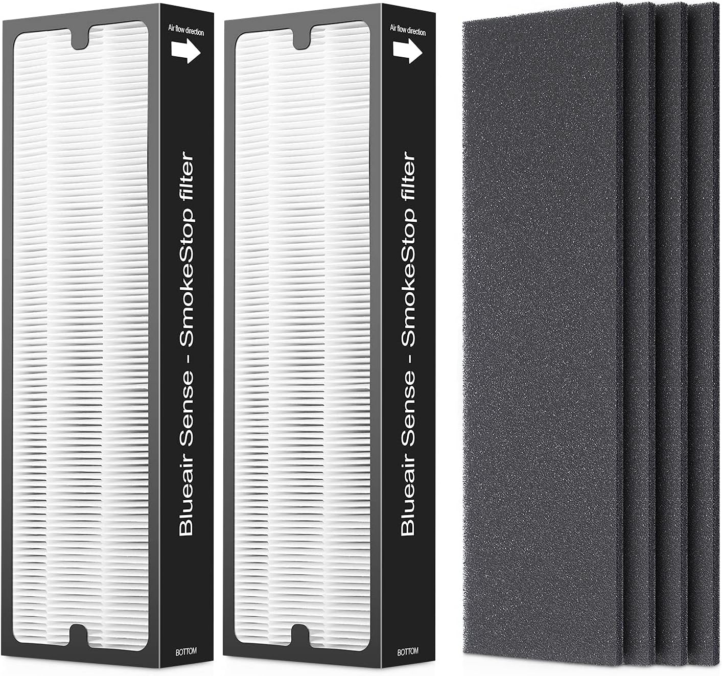 Housmile Air Purifier Replacement Filter, Smokestop Filter For Blueair Sense, Sense+ Air Purifiers丨True H13 HEPA Filter Adopt Activated Carbon with Best Adsorption Capacity with Pore Size(≤2nm)