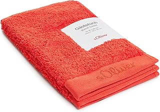 s.Oliver Toalla de invitados, 30 x 50 cm, 100% algodón, 600 g/m², suave y absorbente, toalla de invitados, color rojo