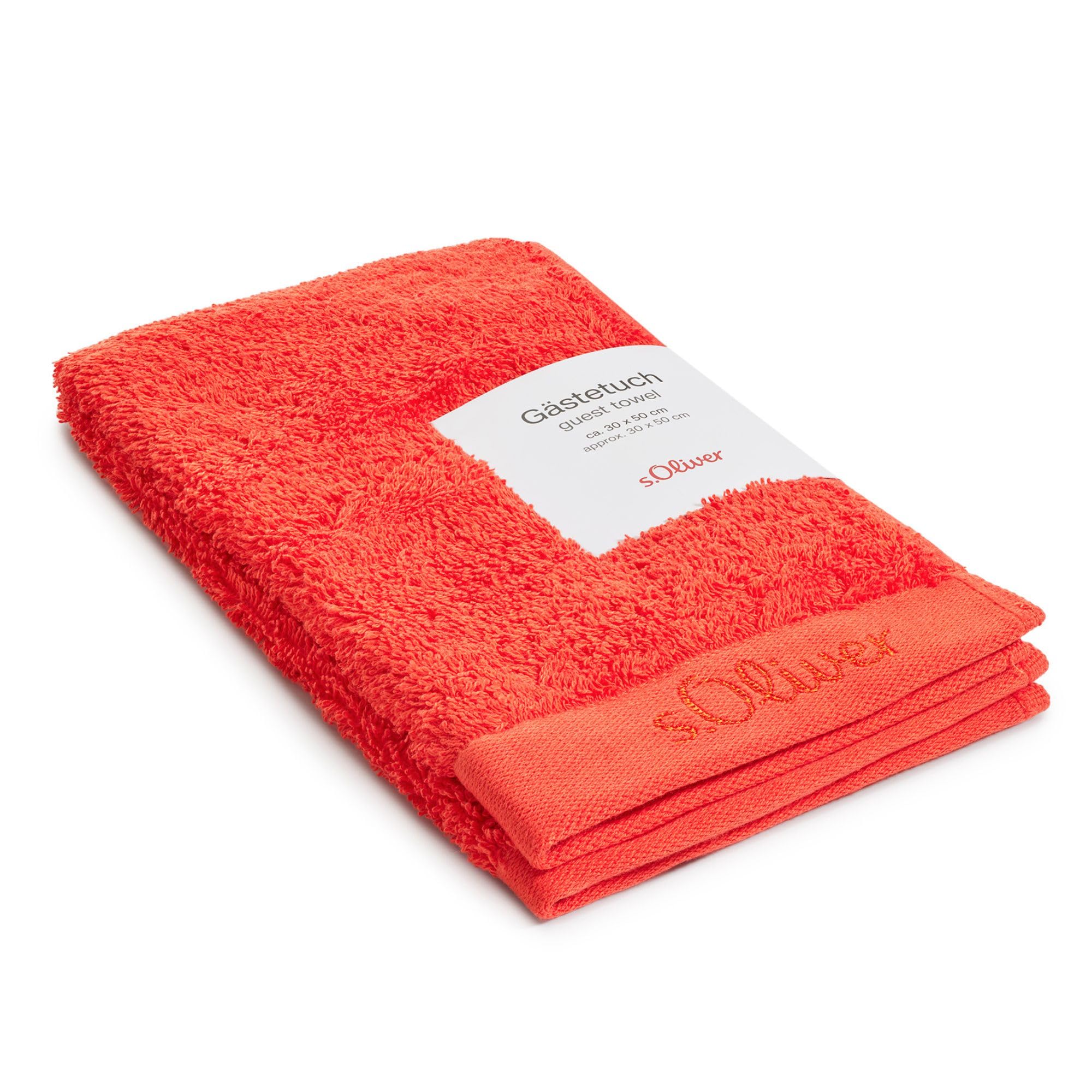 s.Oliver Guest Towel 30 x 50 cm 100% Cotton 600 g/m² Soft and Absorbent Guest Towel Red