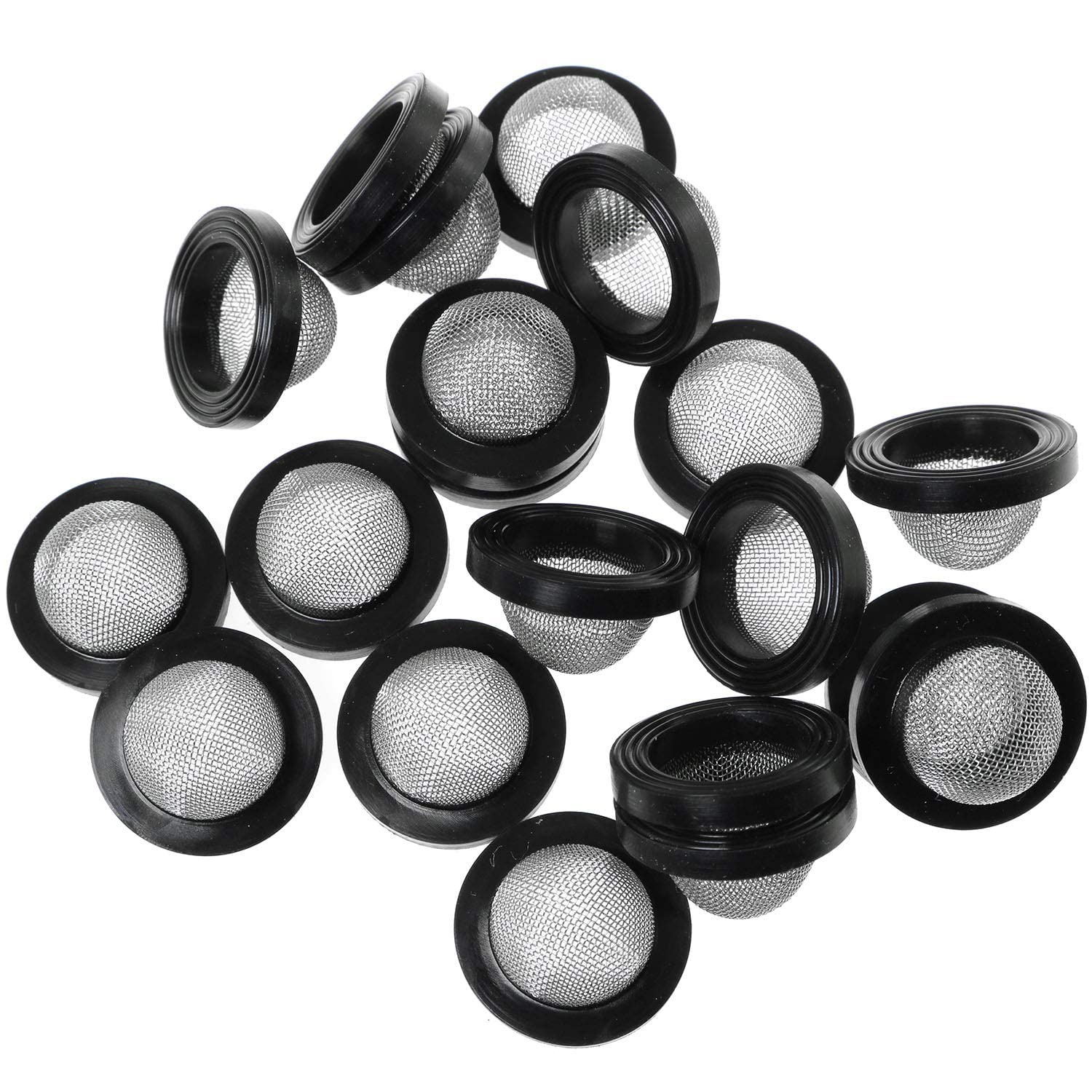 SQXBK Hose Filter Net 20PCS Seal O Ring Hose Rubber Washers Gaskets with 304 Stainless Steel 60 Filter Screen for 1/2 Inch Shower Head