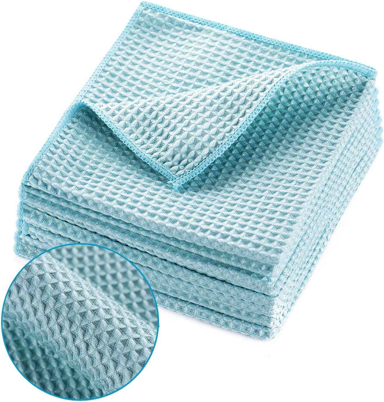 Waffle Weave Towel, Microfiber Cleaning Cloth, 12x12 in-8 Pack