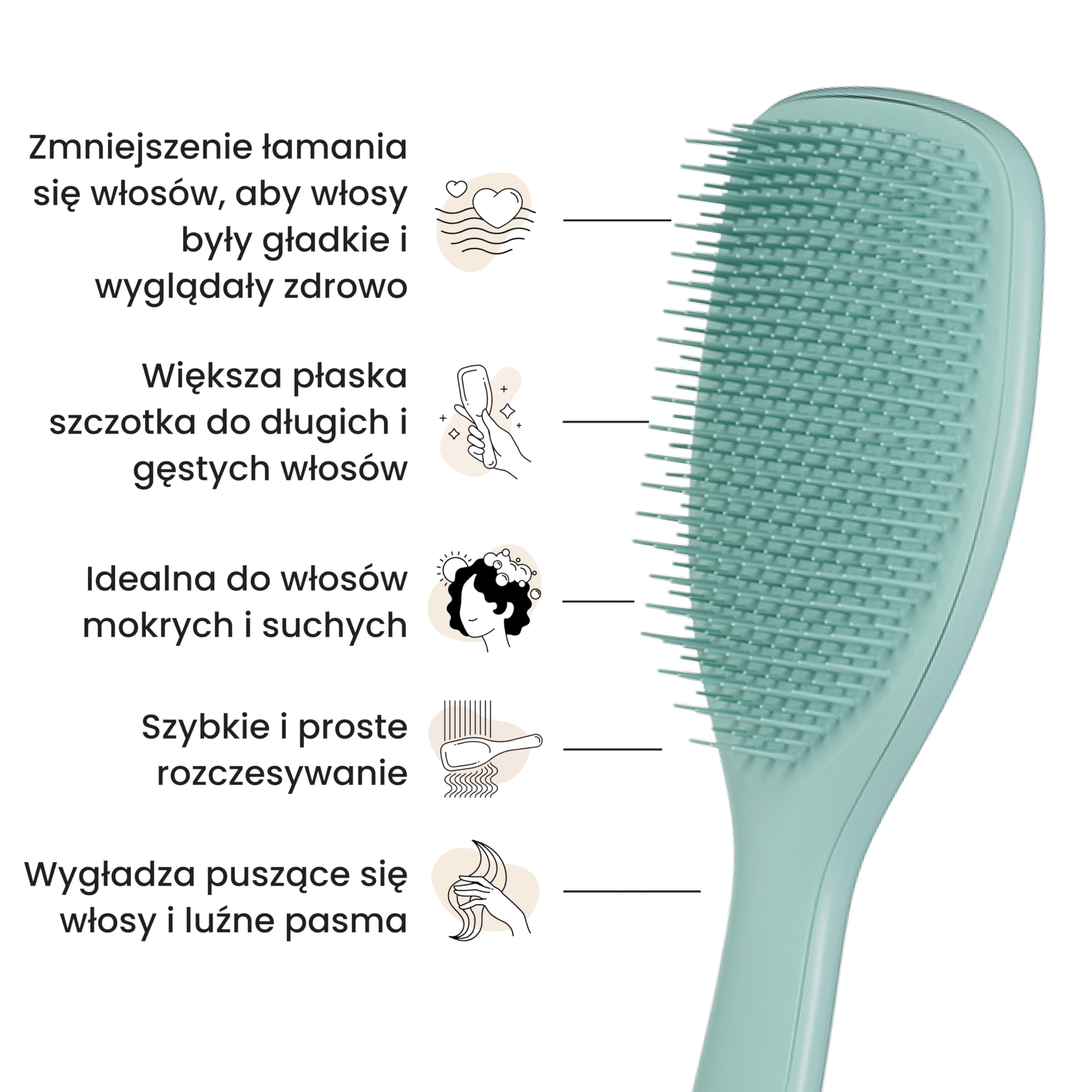 Tangle Teezer Ultimate Detangler - Szczotka do rozczesywania do gęstych, lokowanych i długich włosów - Dwupoziomowe ząbki zmniejszają łamliwość i eliminują splątania - Morski turkus