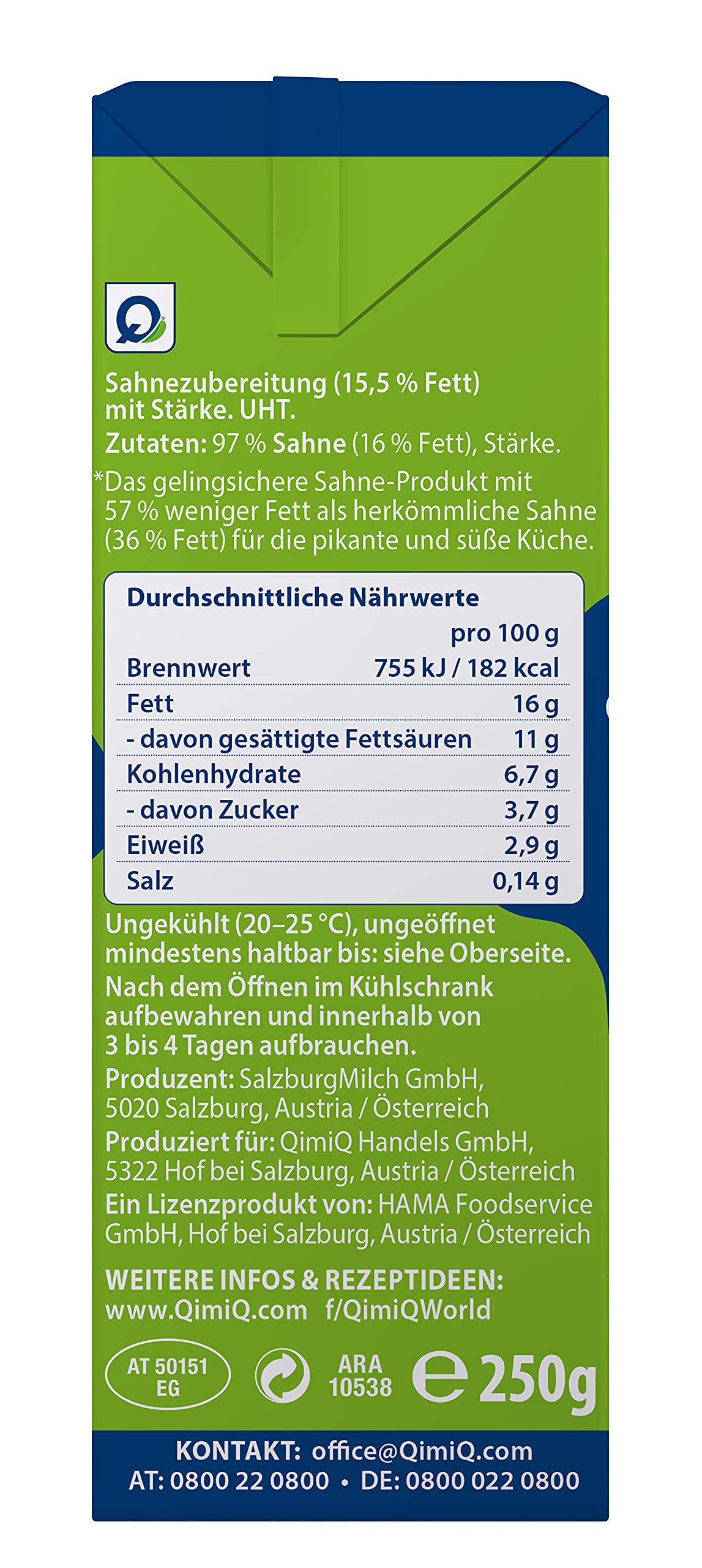QimiQ Sahne Basis (12 x 250g)