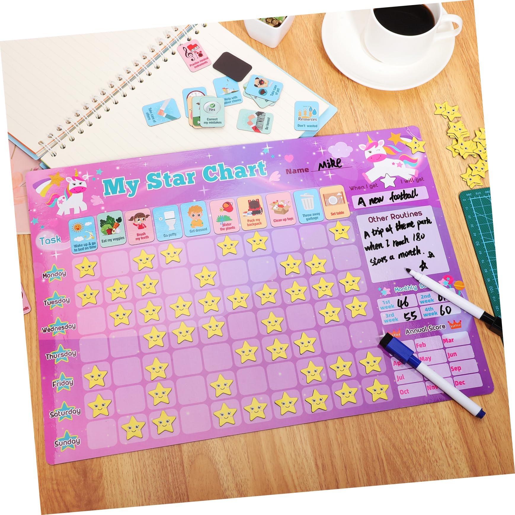 Tabla de Recompensas Magnética 1 Juego de Plástico para Niños | Decoracion Colegio, Tareas y Recompensas, Tabla Rutinas Niño Niña, Planificador Mensual Magnetico Nevera