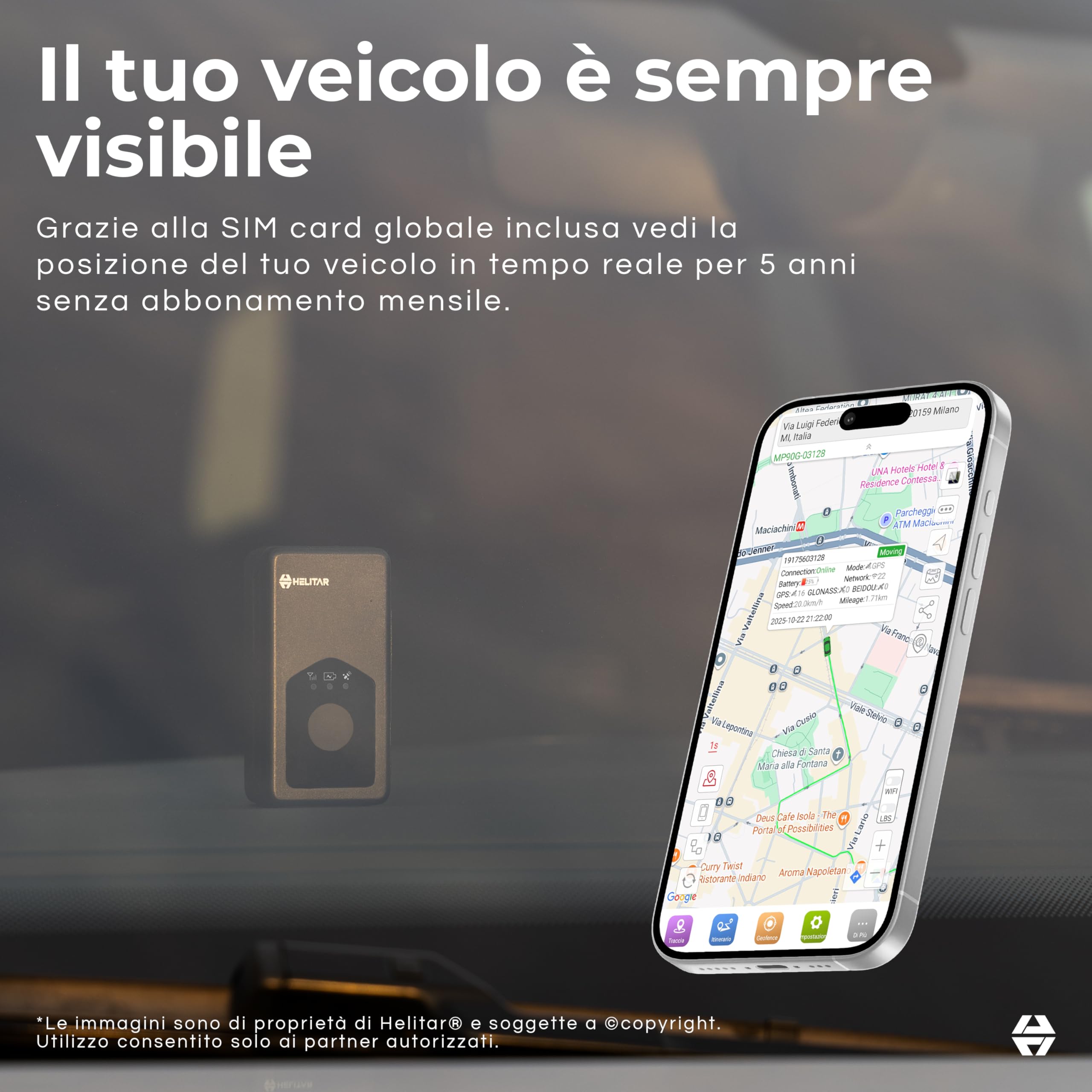 Localizzatore GPS per Bambini e Anziani - Senza Abbonamento Mensile - SIM Inclusa con 5 Anni di Tracciamento - Tracker GPS Globale - Garanzia sul furto del veicolo