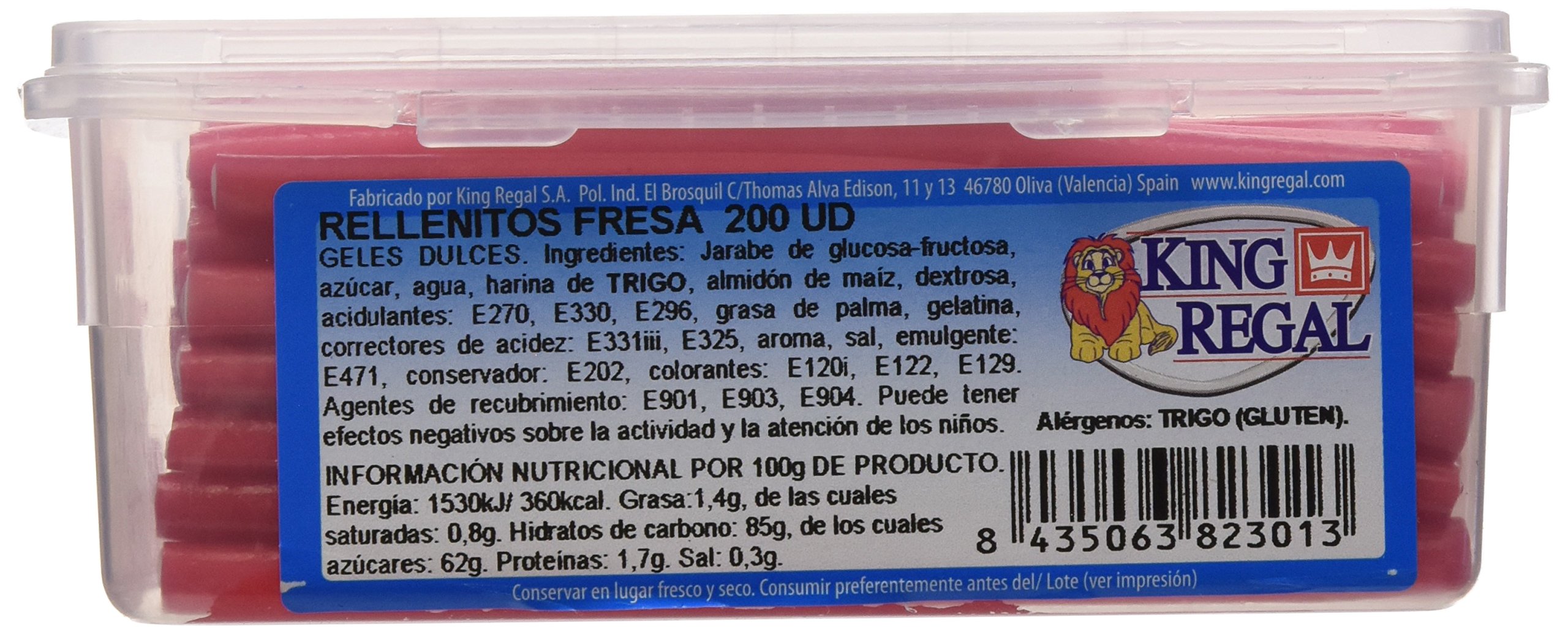 King Regal Rellenito Fresa - estuche 200 unidades