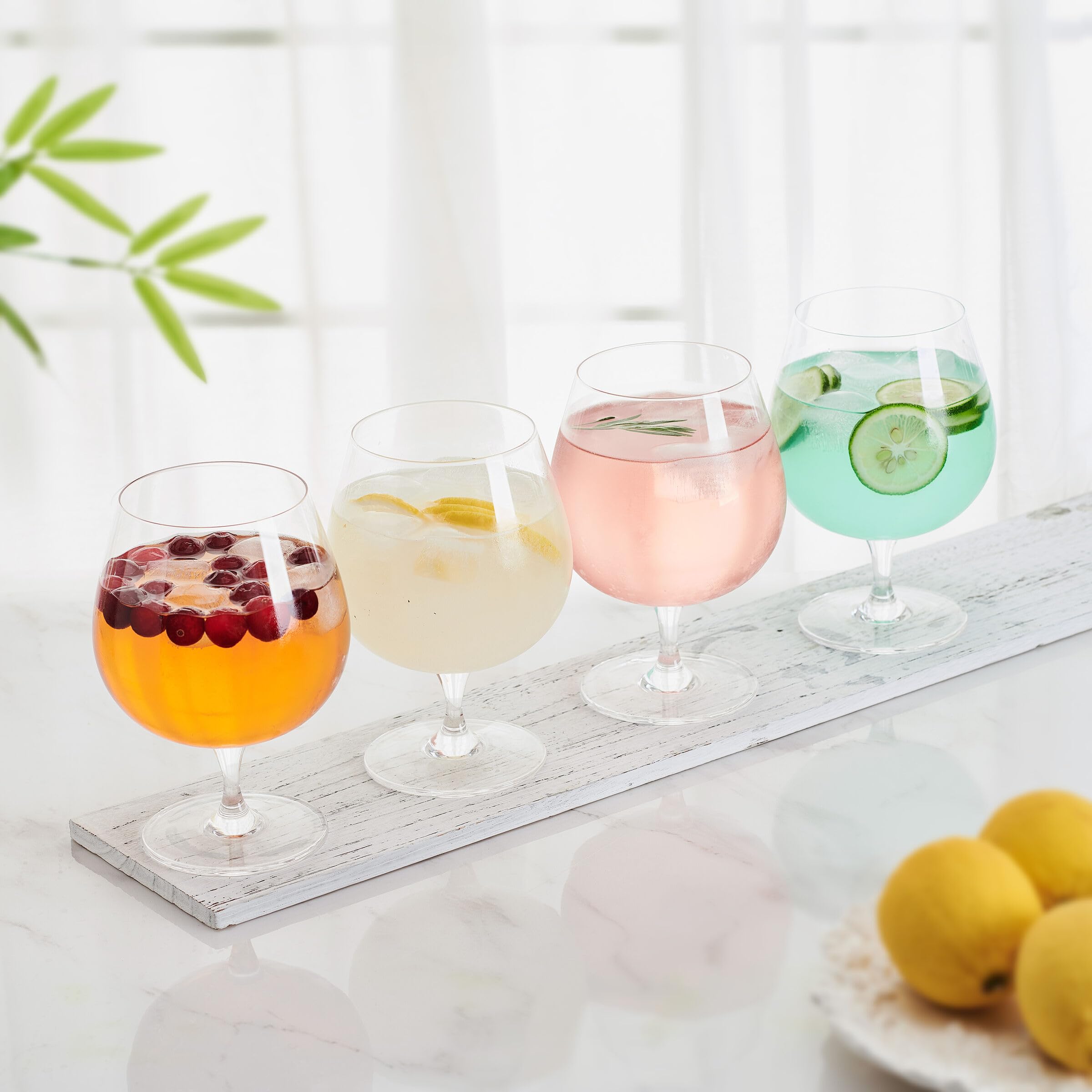 MIKASA Craft Cocktail - Juego de copas de cristal para ginebra (4 unidades), transparente