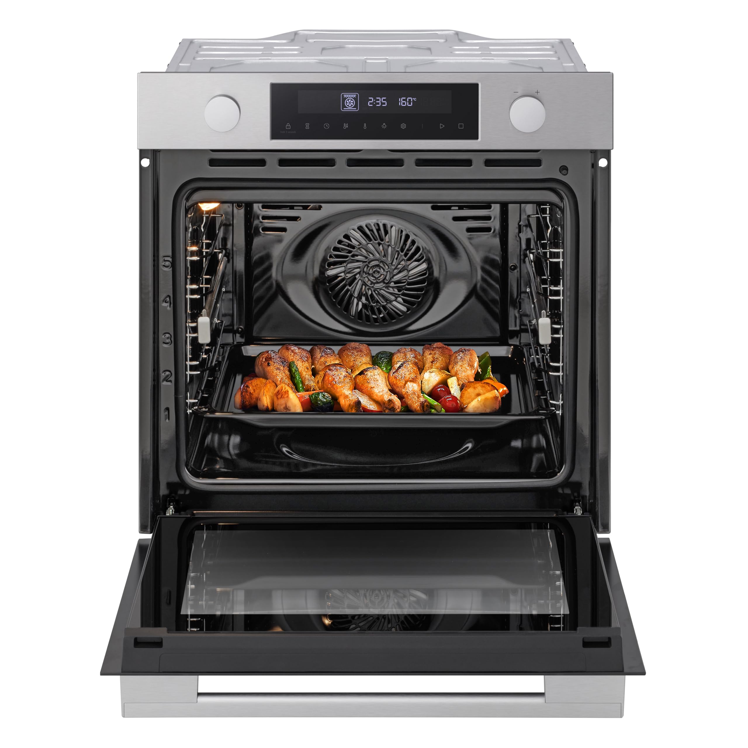 LG WS5D7210S Forno da Incasso Classe A, 72L, 11 Programmi di Cottura, Modalità Friggitrice ad Aria, Grill, Lievitazione, Pizza, Temperatura Massima 250°C, Potenza 3200 W, Wi-Fi