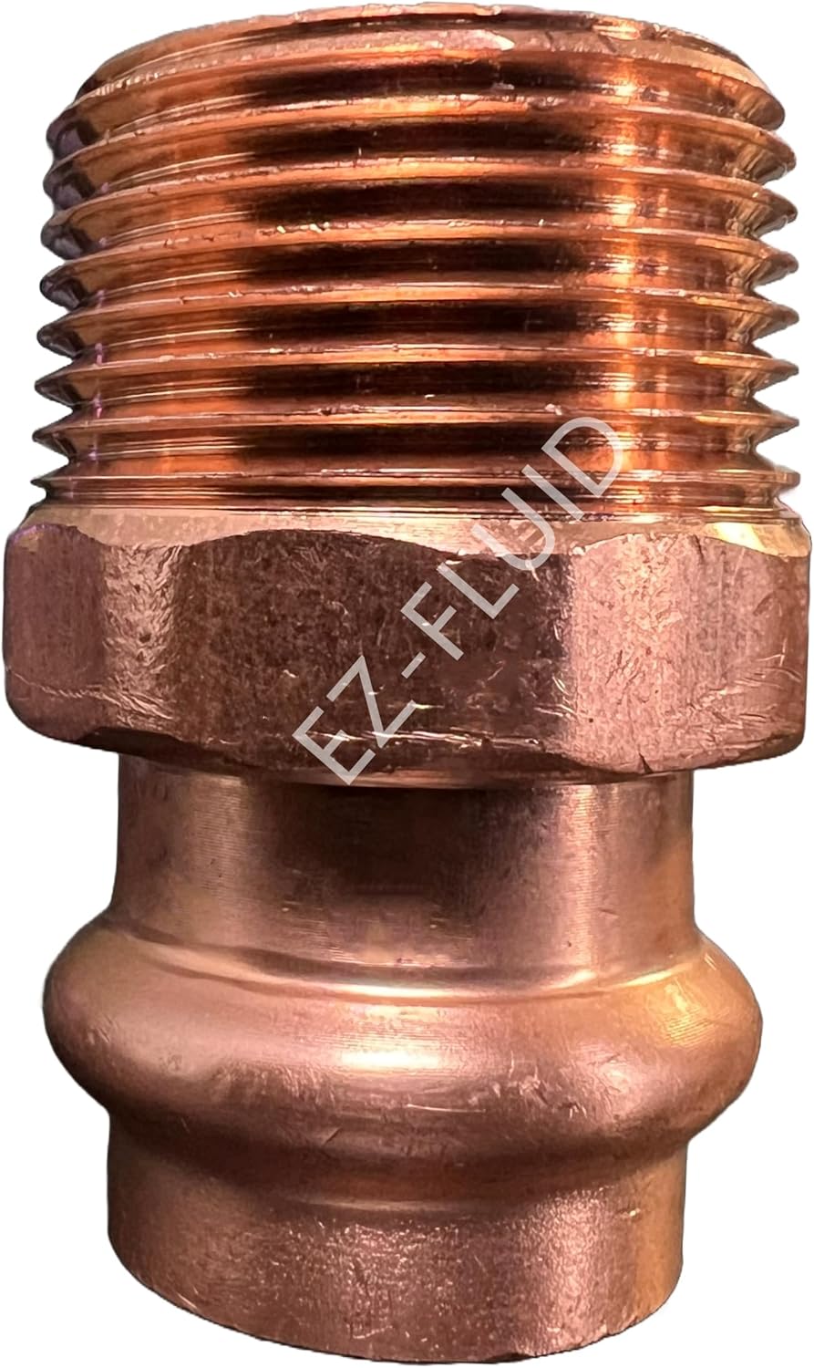 (1) EZ-FLUID 3/4" Press x 1" MIP LF Copper Press Reducing Male Adapter,Pressure Copper Press Reducer Fitting Male NPT x Press Connection for Residential,Commercial Plumbing
