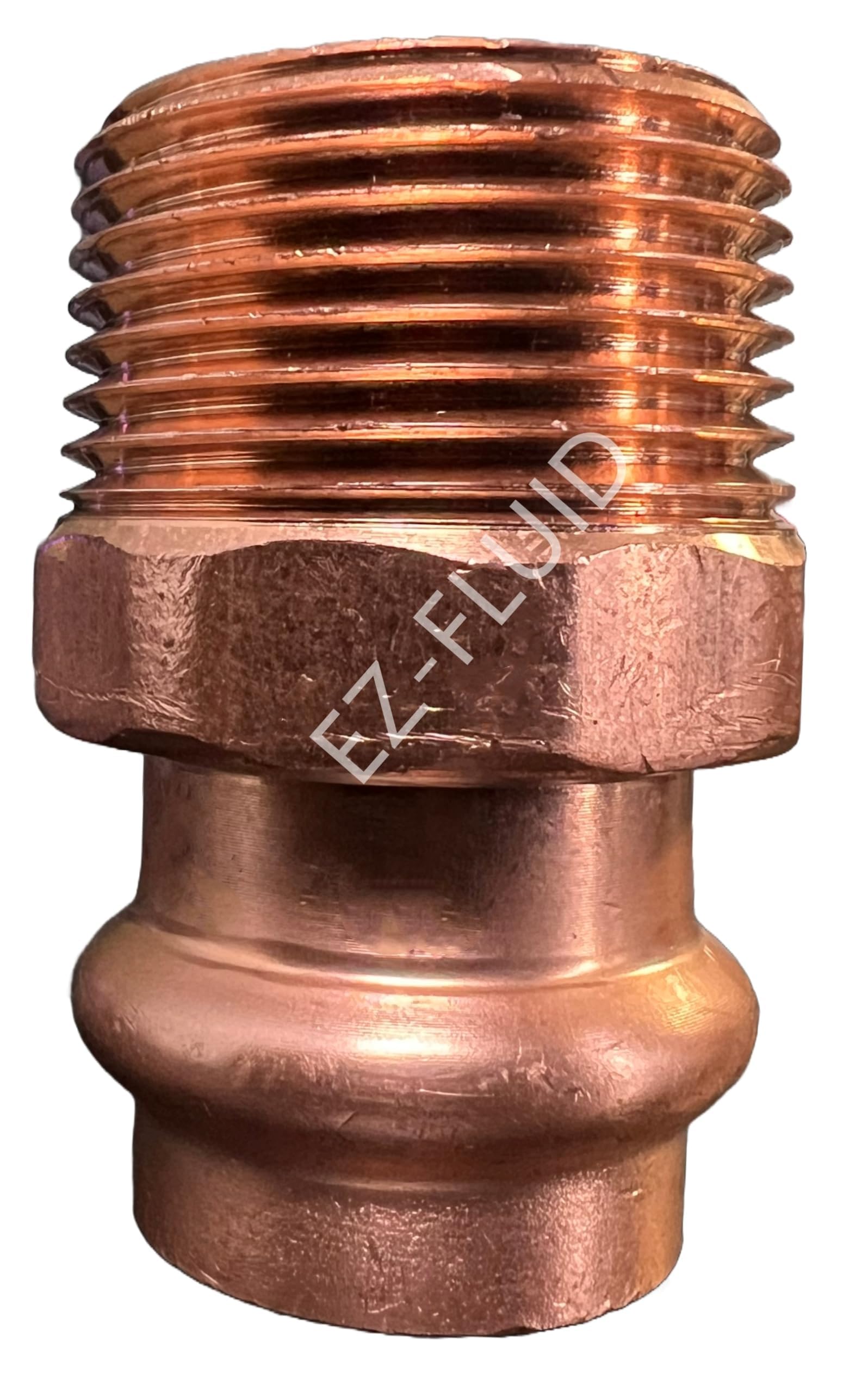 (1Pk) EZ-FLUID Plumbing 1/2" Press x 3/4" MIP LF Copper Press Male Adapter Pressure Copper Fitting Male NPT x Press Connection for Residential,Commercial.