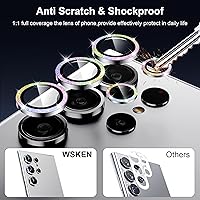Vista 74 de WSKEN for Samsung Galaxy S24 Ultra Camera Lens Protector, Ultra Thin Scratch Resistant 9H Tempered Glass with Aluminum Metal Circle Camera Screen