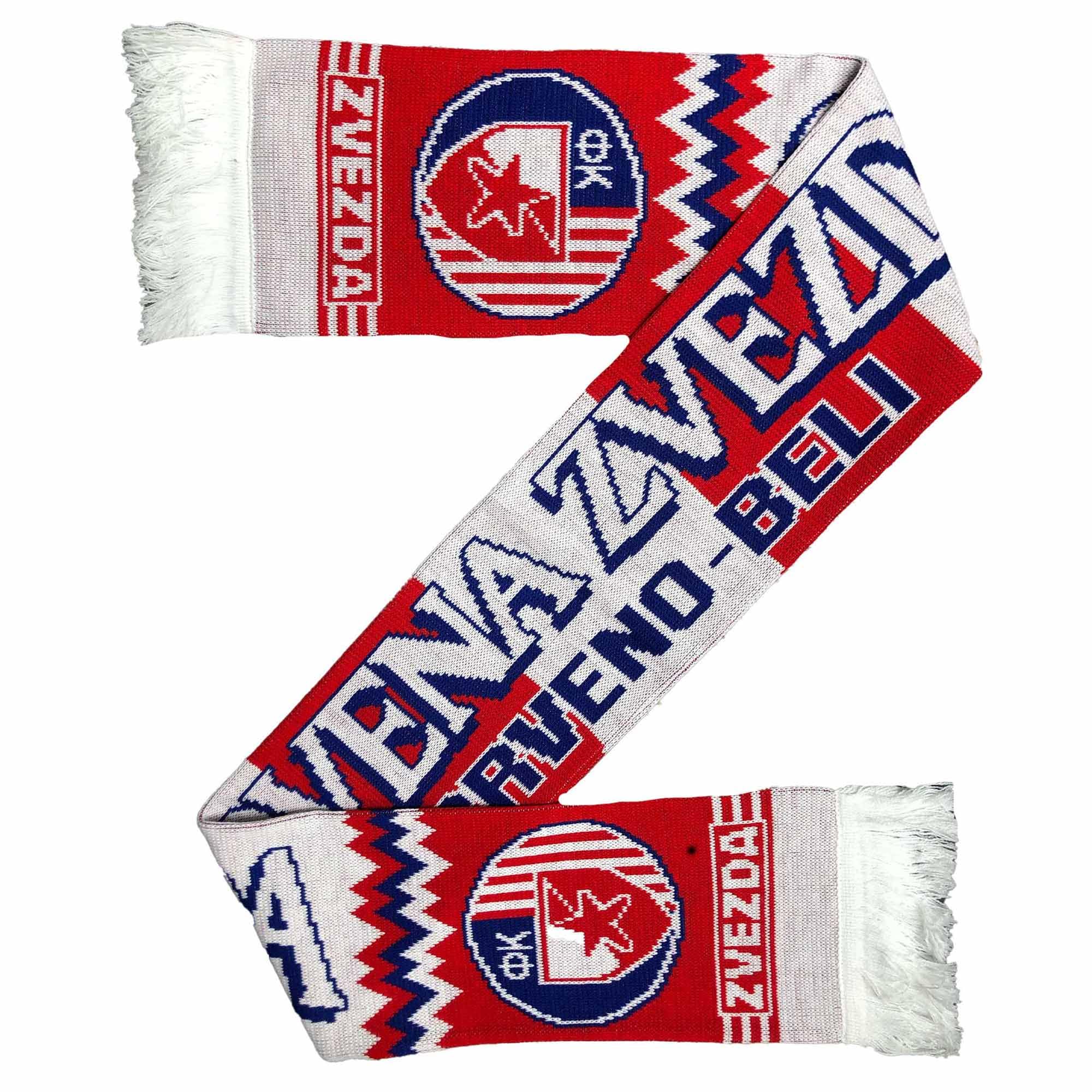GIFTS 4 ALL Red Star Belgrade Football Crest Scarf, FK Crvena zvezda Fans Football Scarf, Fudbalski klub Crvena zvezda Scarf, Red Star of Serbia Scarf