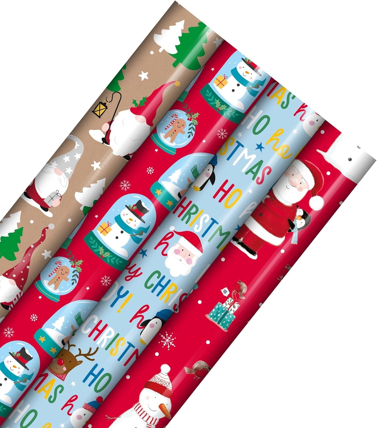 Cute Christmas Gift Wrapping Paper 4 Rolls of 7 Meter X 70 CM