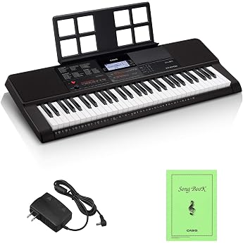 Casio CT-X 61 Key Electronic Keyboard, blk | ブラック,クオリティの高いAiX音源,タッチレスポンス,600音色,195リズム,2WAY給電を採用,ACアダプター同梱,単3乾電池6本で駆動(アルカリ乾電池)