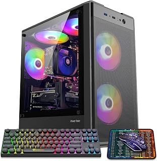 Prebuilt Gaming PC Desktop Computer, 14th Core i5-14400F(up to 4.7GHz),32GB DDR4 3200 RAM, 1TB M.2 NVME SSD,RTX2060 6GB GDDR6 Graphics Card WIFI6 HDMI,RGB Fan x5,Windows 11 Home