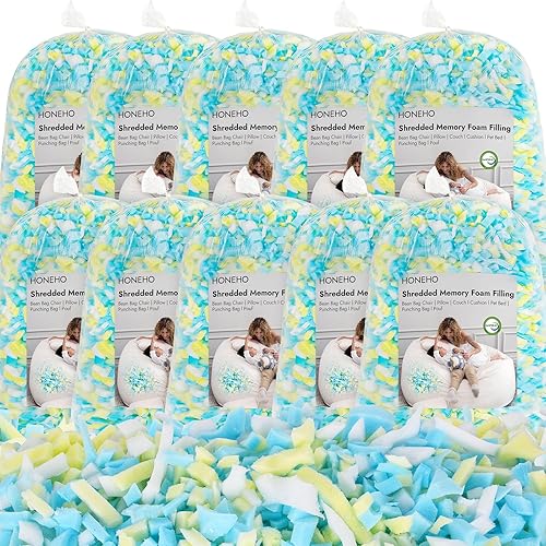 Miniatura 9 de Relleno de espuma viscoelástica con gel triturado de 15 LBS, cómodo y suave relleno para silla de puf, relleno de espuma viscoelástica para almohada