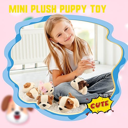 Miniatura 4 de 16 piezas de lindo juguete de peluche de 4 pulgadas, mini juguete de peluche para cachorros, animales de peluche, colgantes para fiestas de