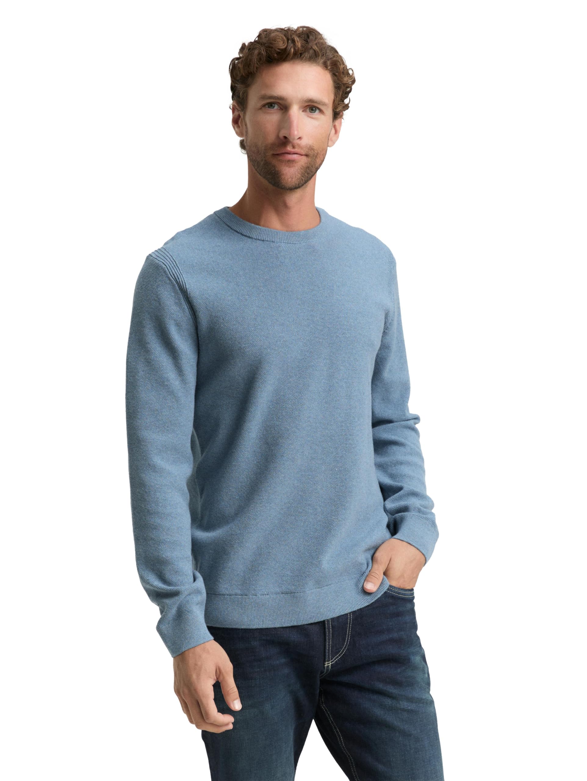 Tom Tailor Herren 1047570 Strickpullover aus Bio-Baumwolle (1er Pack)