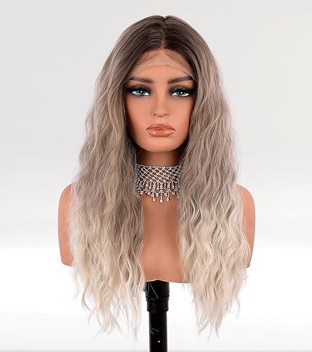 Miniatura 6 de vedar VEDAR-040-NEW - Pelucas de encaje frontal 613 sin pegamento, cabello sintético estético rubio platino, peluca de encaje para mujer, pelucas