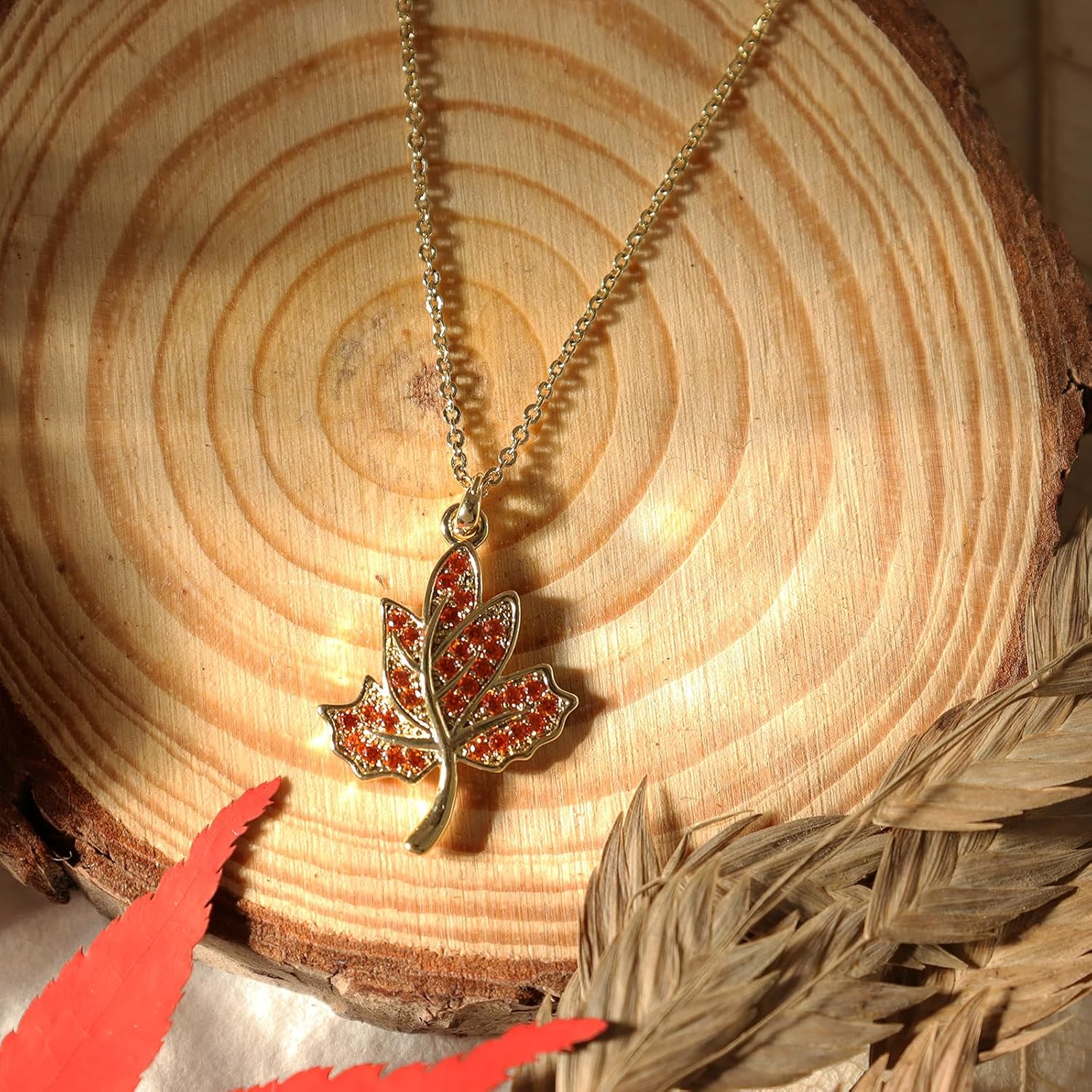 Sonateomber Dainty Chain Simple Pendant Necklace for Women, Cute Statement Rhinestone Single Dangle Necklaces Thanksgiving Christmas Jewelry Gift - Image 5