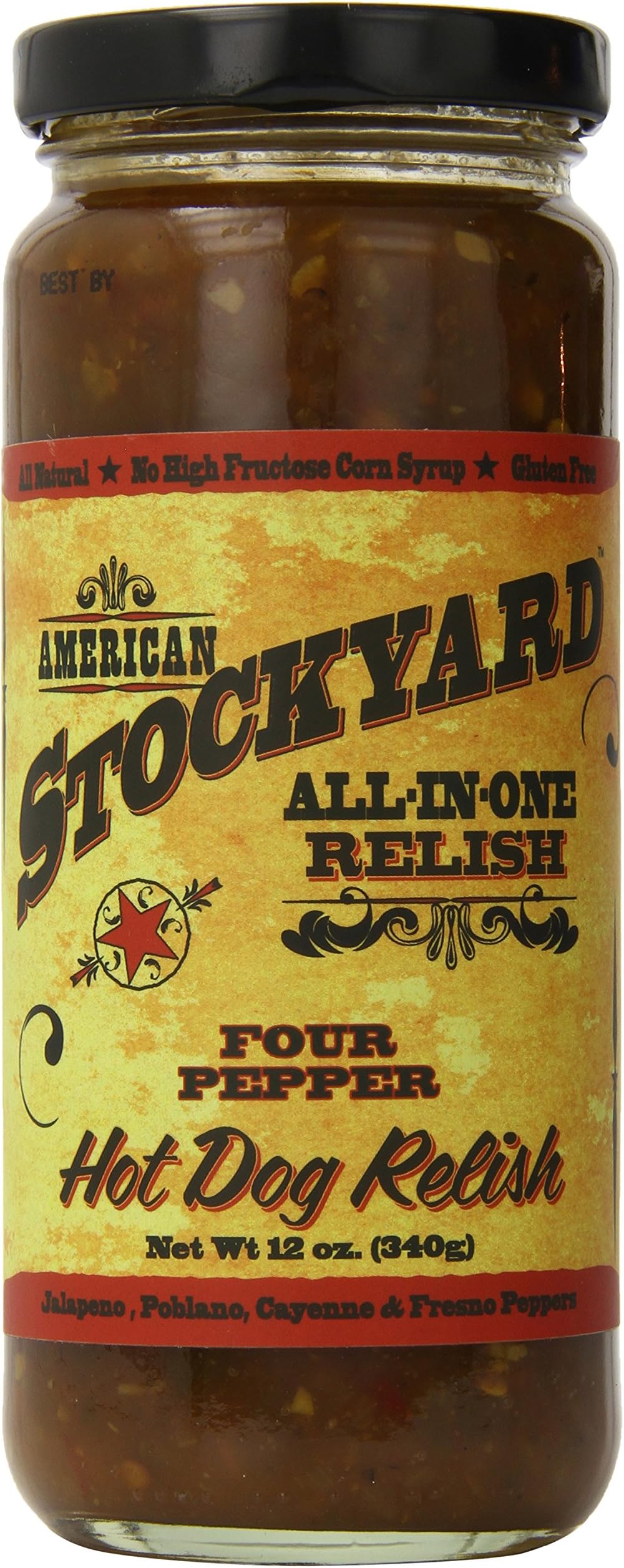 American Stockyard Four Pepper Hot Dog Relish, 12 Ounce