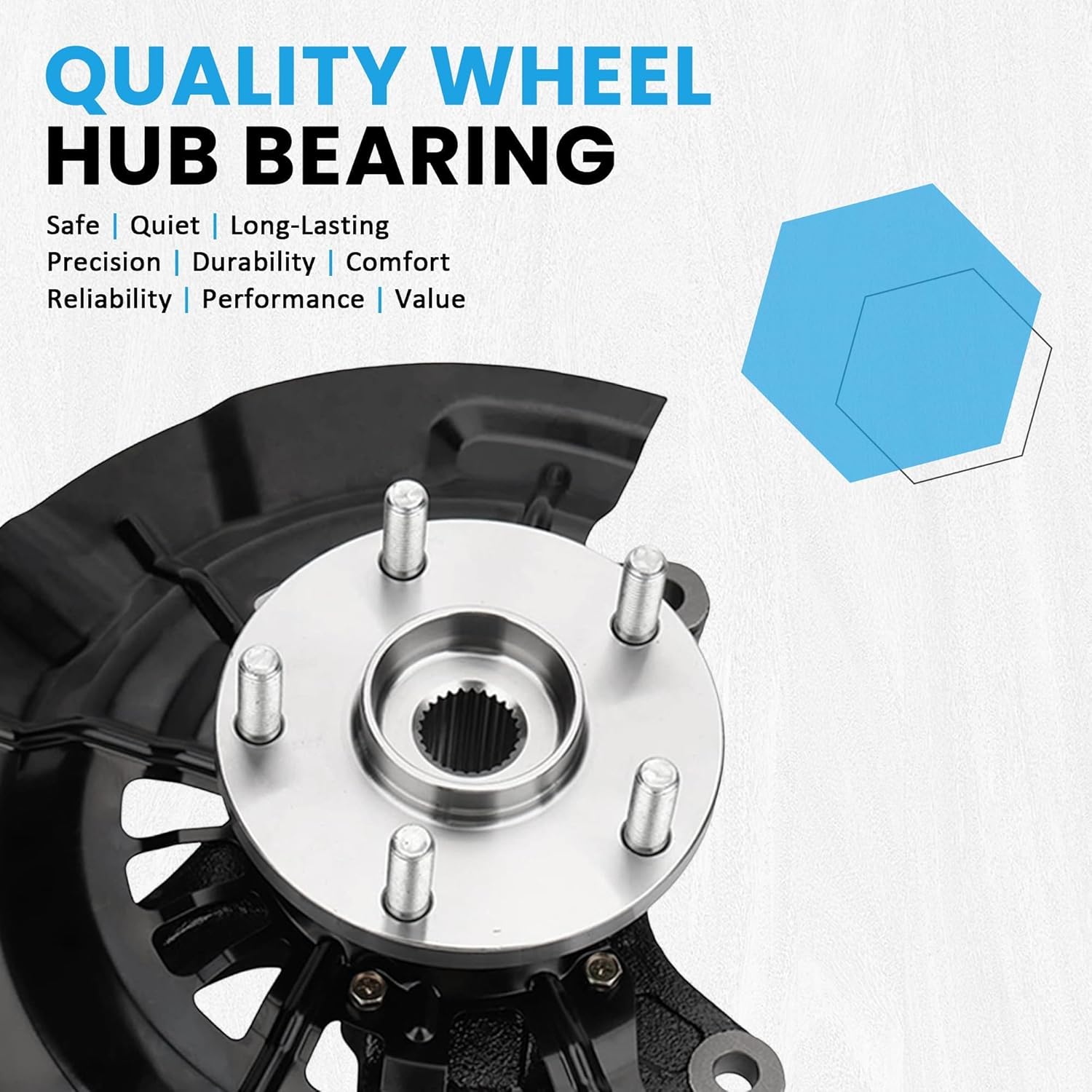 Front Left&Right Side Wheel Bearing Hub Steering Knuckle Assembly for Toyota Corolla L4 1.8L Sedan 2003 2004 2005 2006 2007 2008 Replace for 698-388 90363-40066 698-389 4321219015 With ABS hole