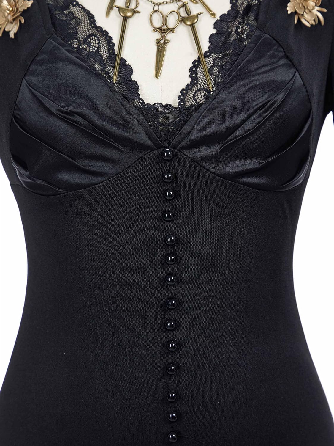 Cospaly.fm Women’s Vampire Cosplay Costume Hoodied Dress with Necklaces and Gloves