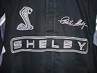 Vista 3 de Carroll Shelby Cobra Collage - Chaqueta de sarga negra para hombre por JH Design
