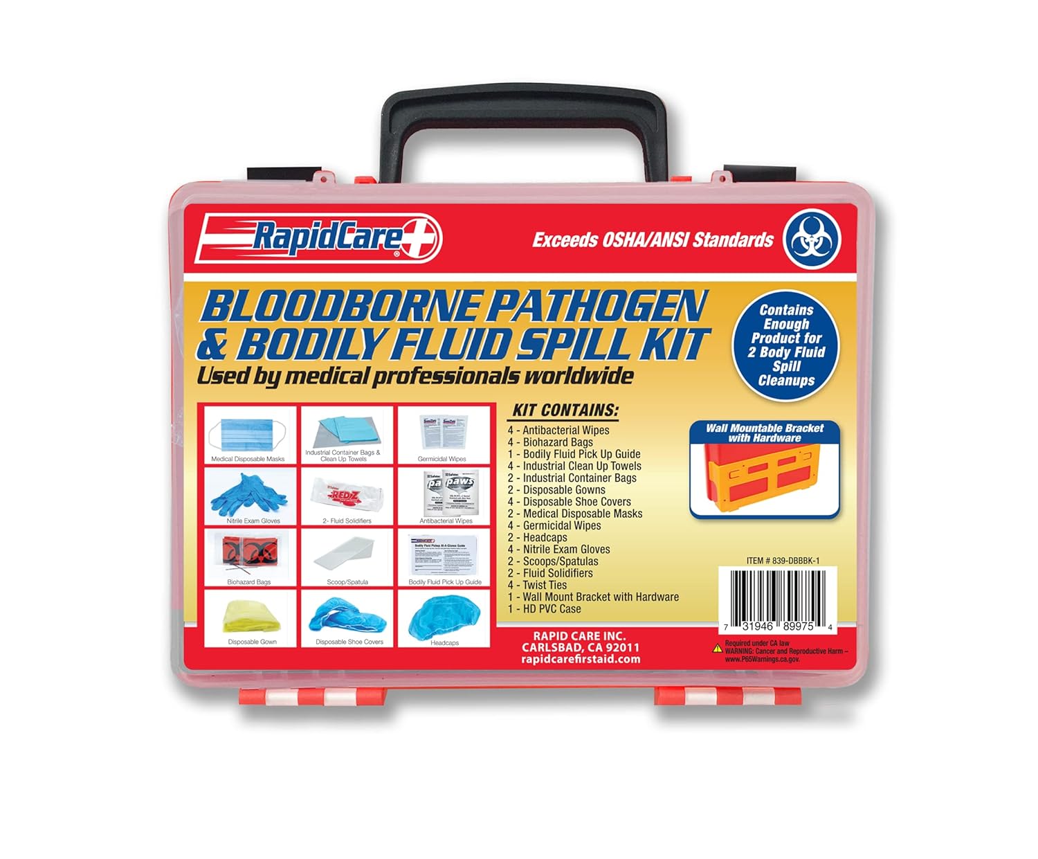 Rapid Care First Aid Spill Kit (2x) – Bloodborne Pathogen Clean Up