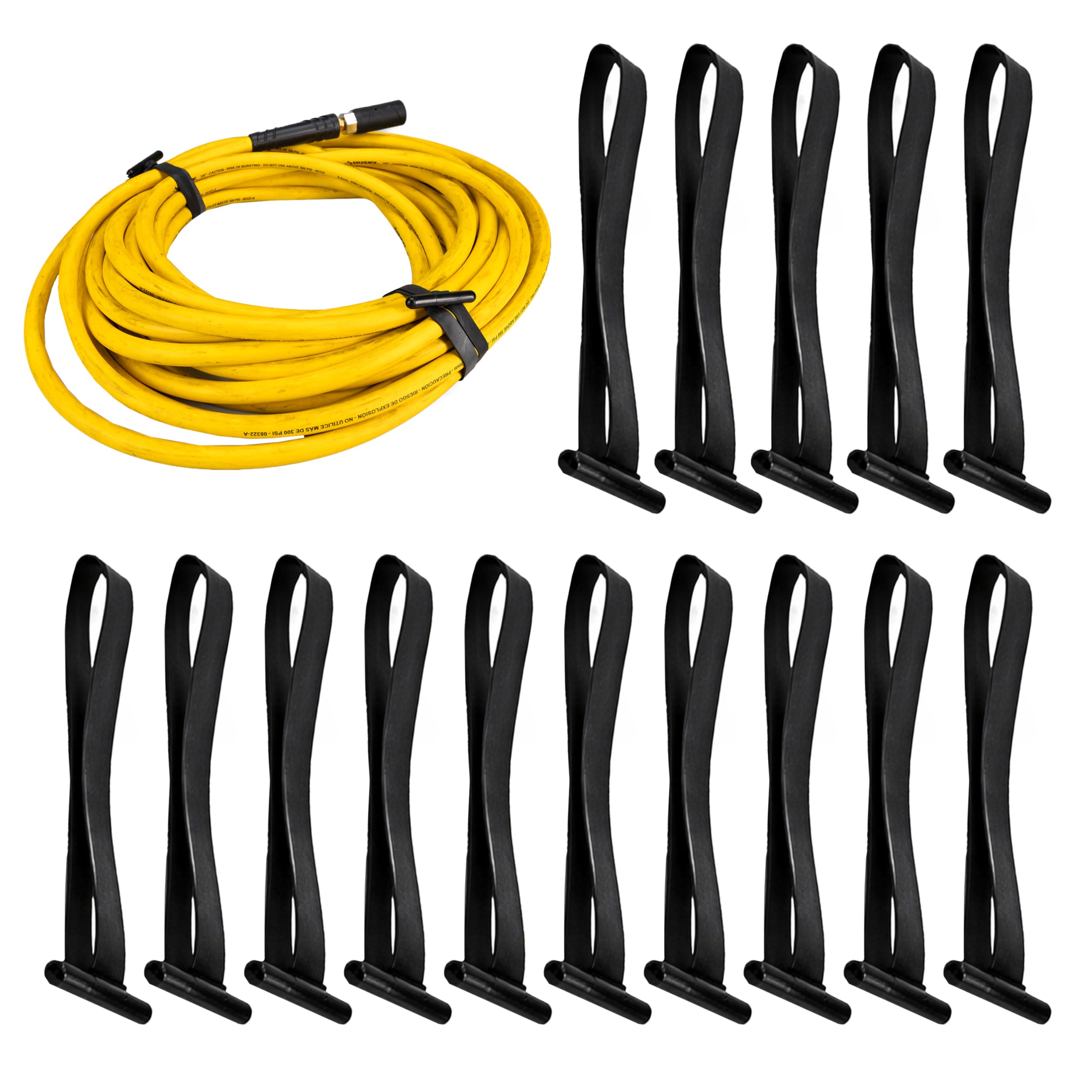 Reusable Zip Ties 7", 15-Pack - USA-Made Heavy-Duty Industrial Stretchable Fasteners - All-Weather Material, UV &amp; Ozone Resistance - Wire Straps to Store Equipment &amp; Declutter Garage by IDL Packaging
